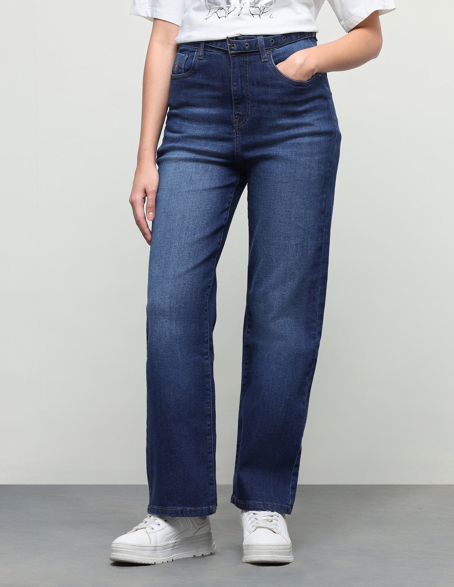 Straight Fit Blue Jeans Blue - U.S. Polo Assn. India | Large