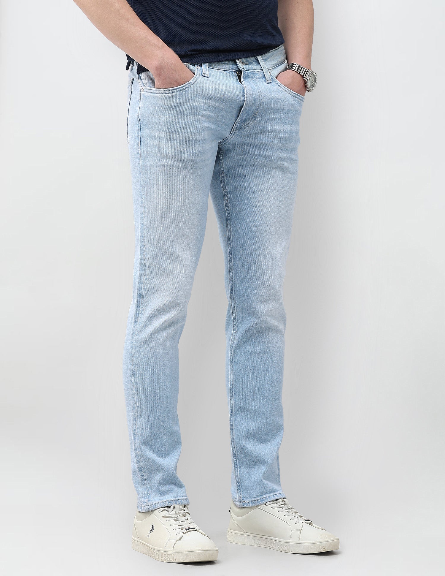 Brandon Slim Tapered Fit Blue Jeans