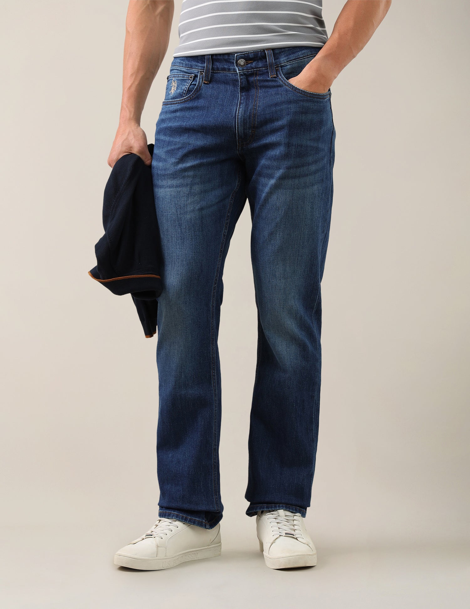 Harold Slim Straight Fit Blue Jeans Blue - U.S. Polo Assn. India | Large
