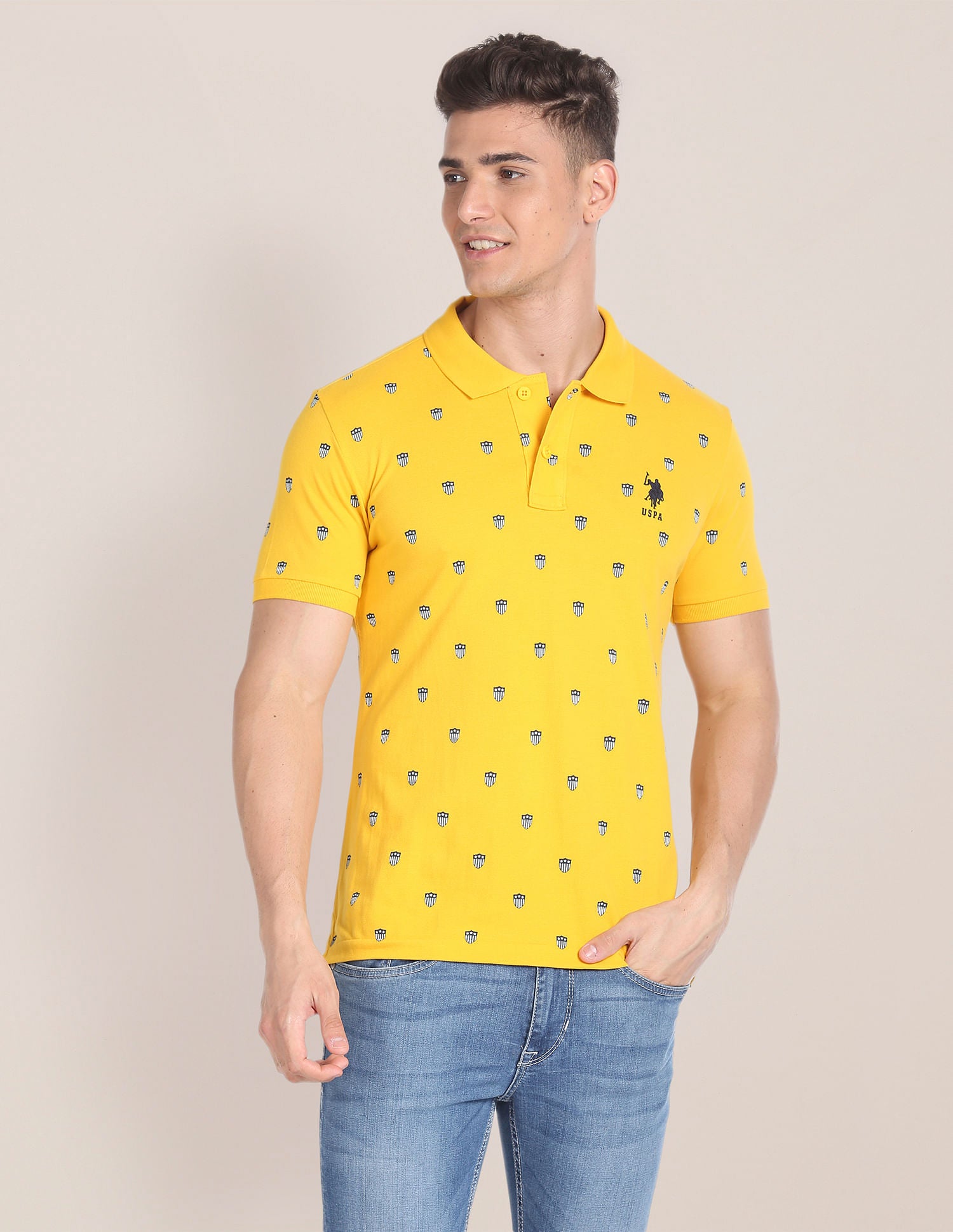 Graphic Print Slim Polo Shirt