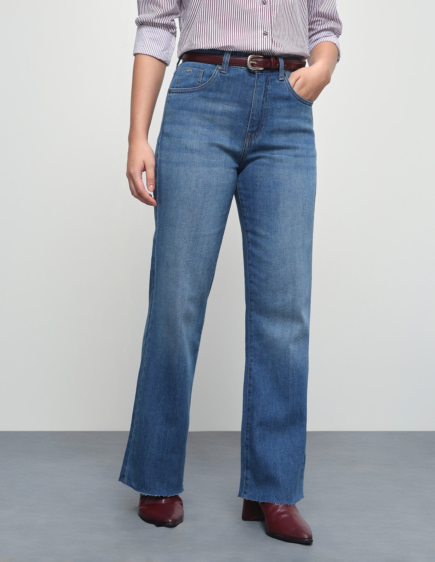 High Rise Flared Fit Jeans Blue - U.S. Polo Assn. India | Large
