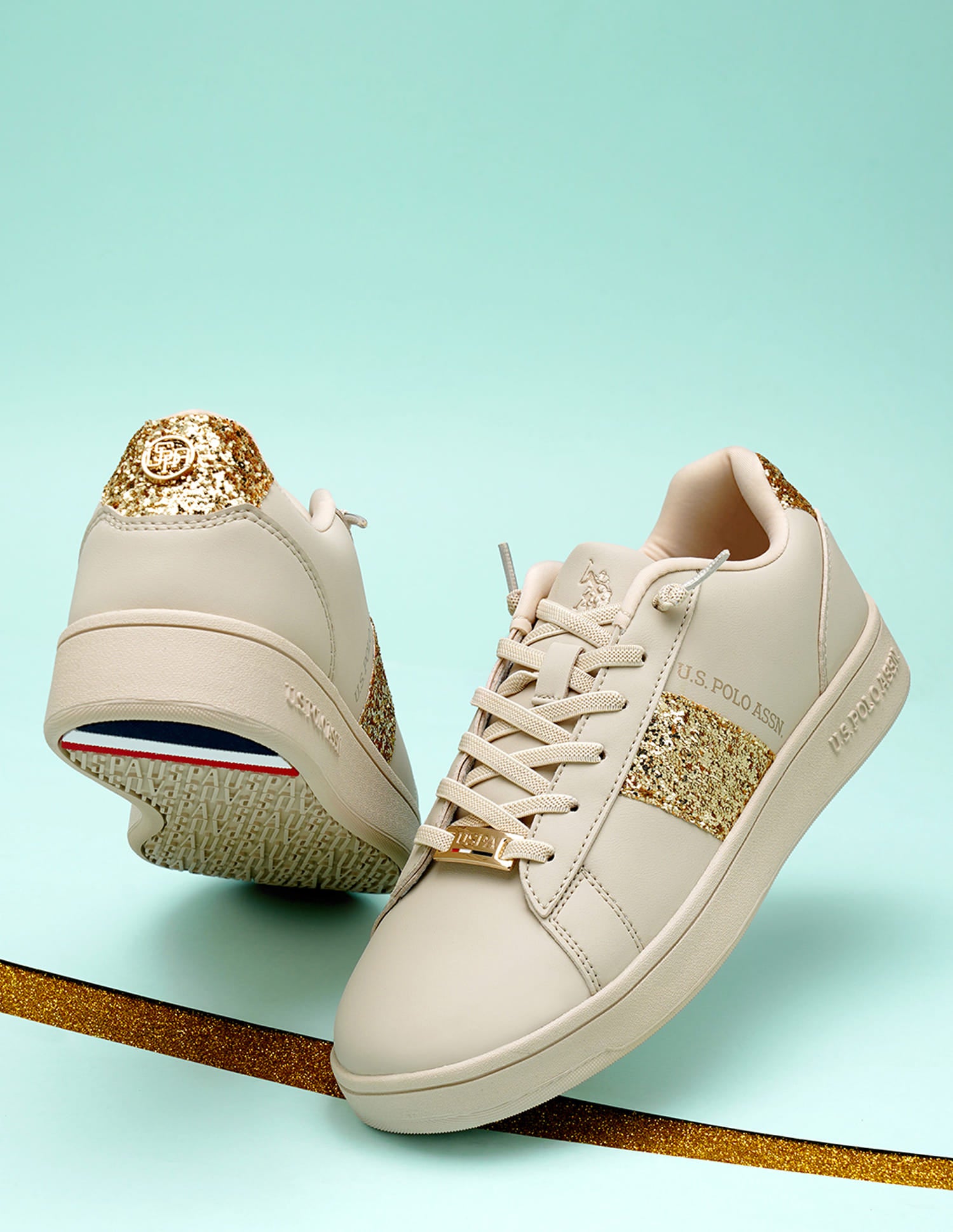 Women Glitter Kate 2.0 Sneakers Nude - U.S. Polo Assn. India | Large