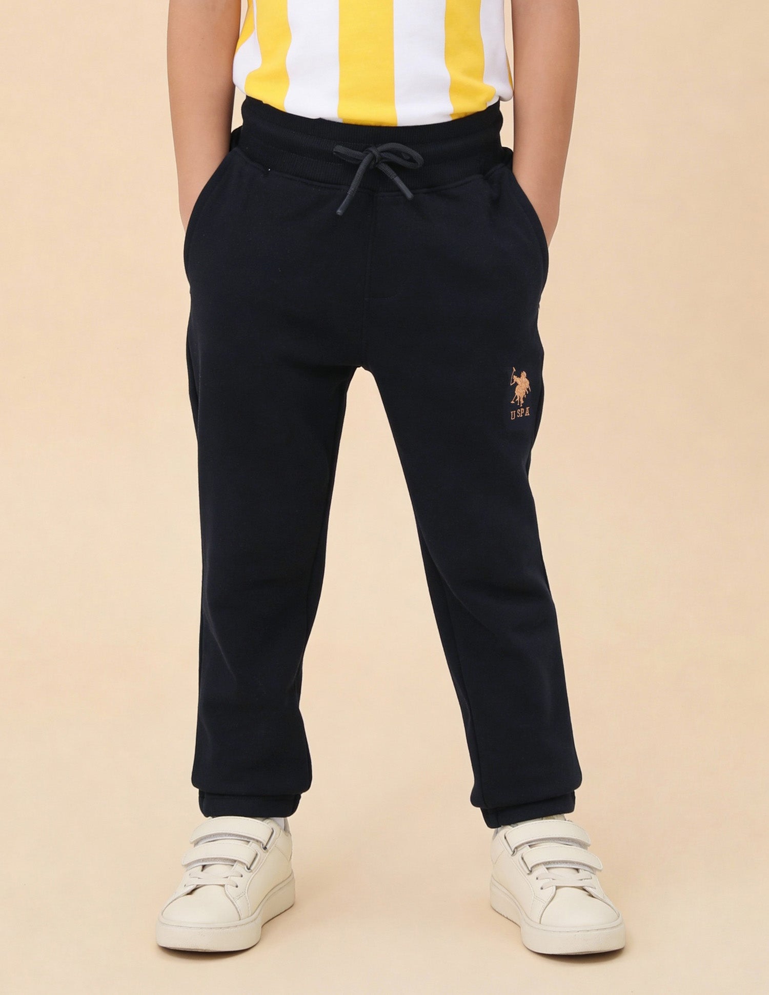 Boys Mid Rise Solid Joggers