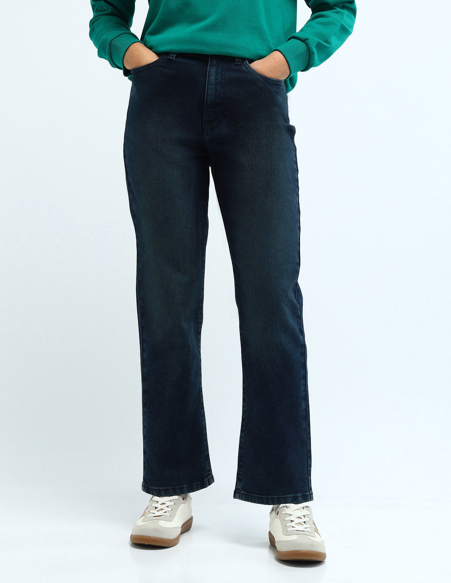 High Rise Straight Fit Jeans Dark Blue - U.S. POLO ASSN. | Large