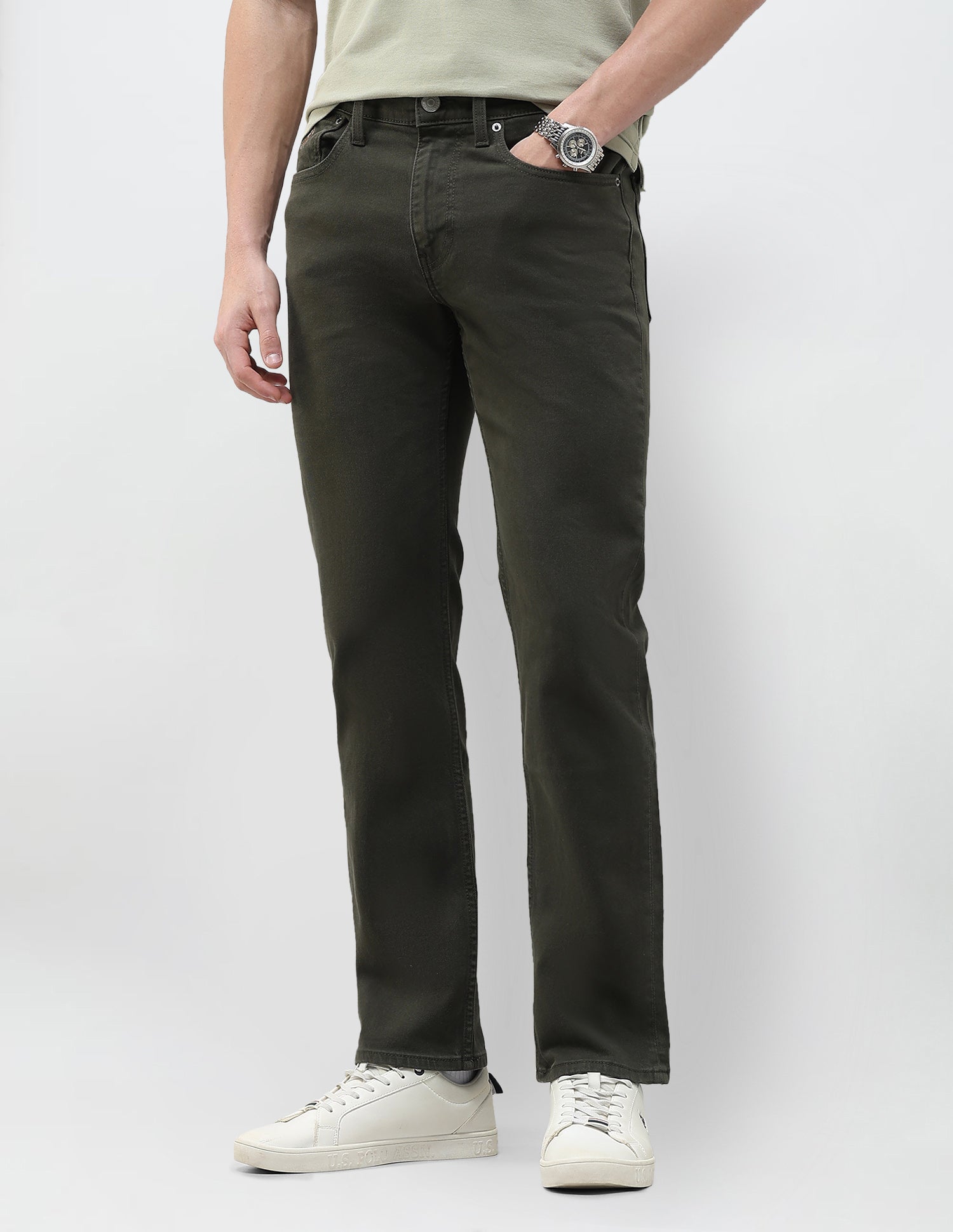 Harold Slim Straight Fit Green Jeans