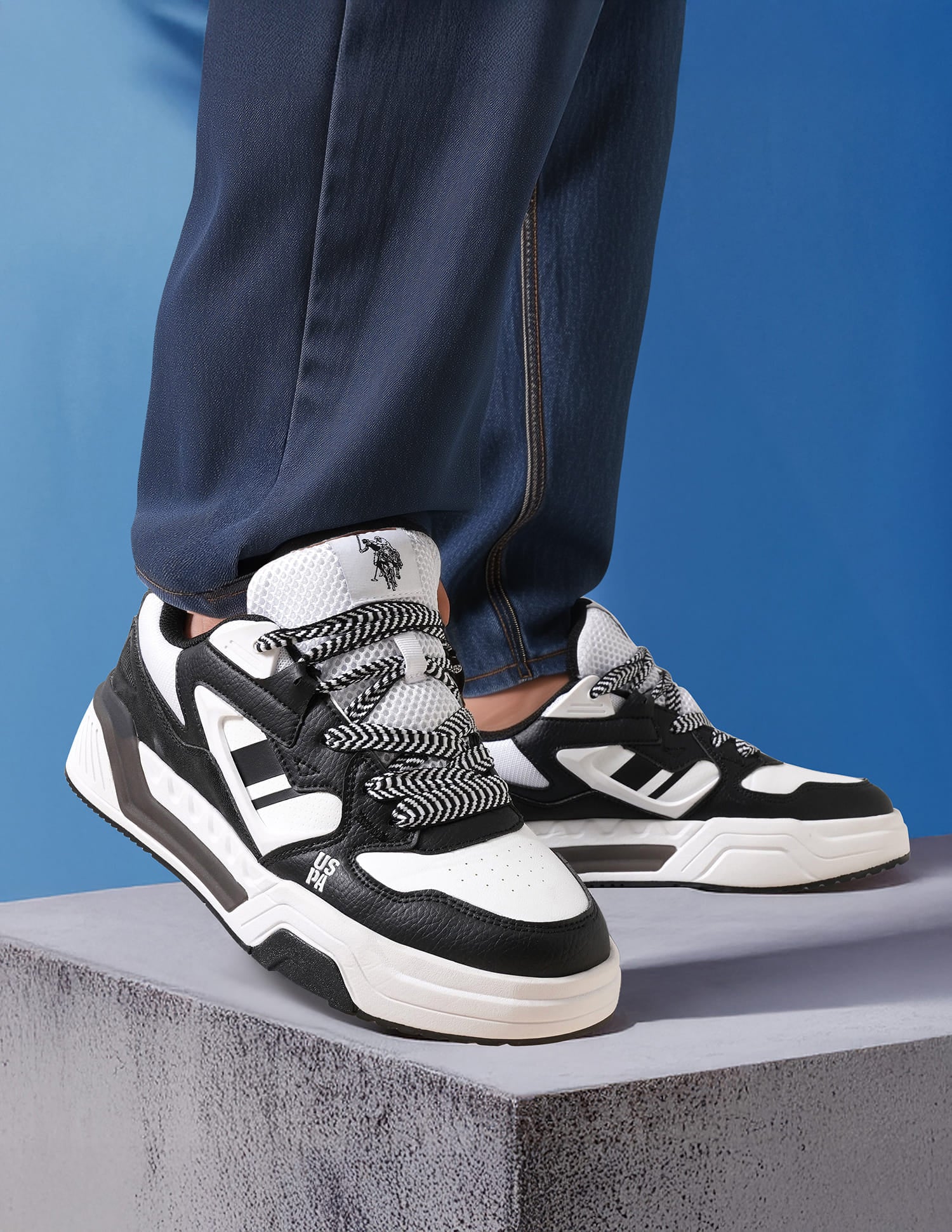 Men Damen Colour Blocked Sneakers Black - U.S. Polo Assn. India | Large