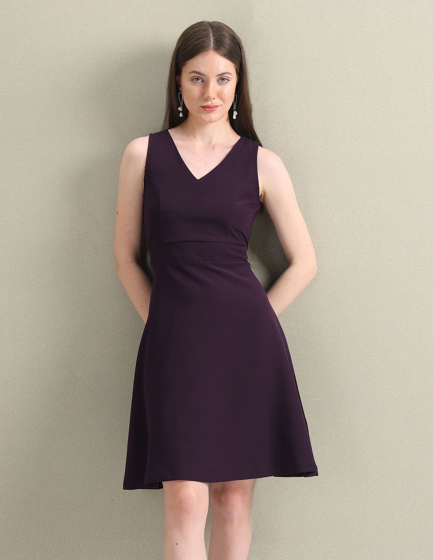 Sleeveless V-Neck Dress Plum - U.S. Polo Assn. India | Large