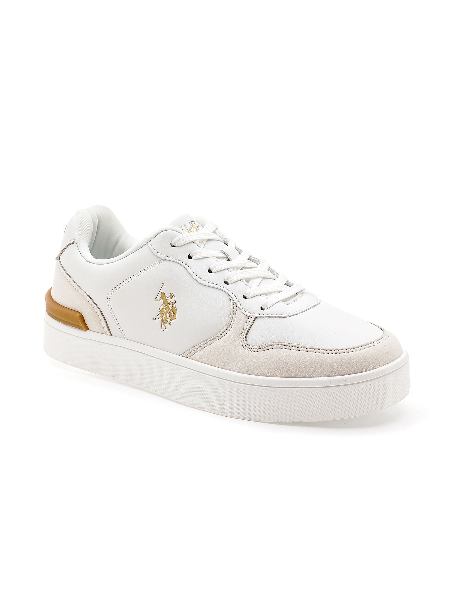 Women Textured Ingrid Sneakers Off White - U.S. Polo Assn. India | Large