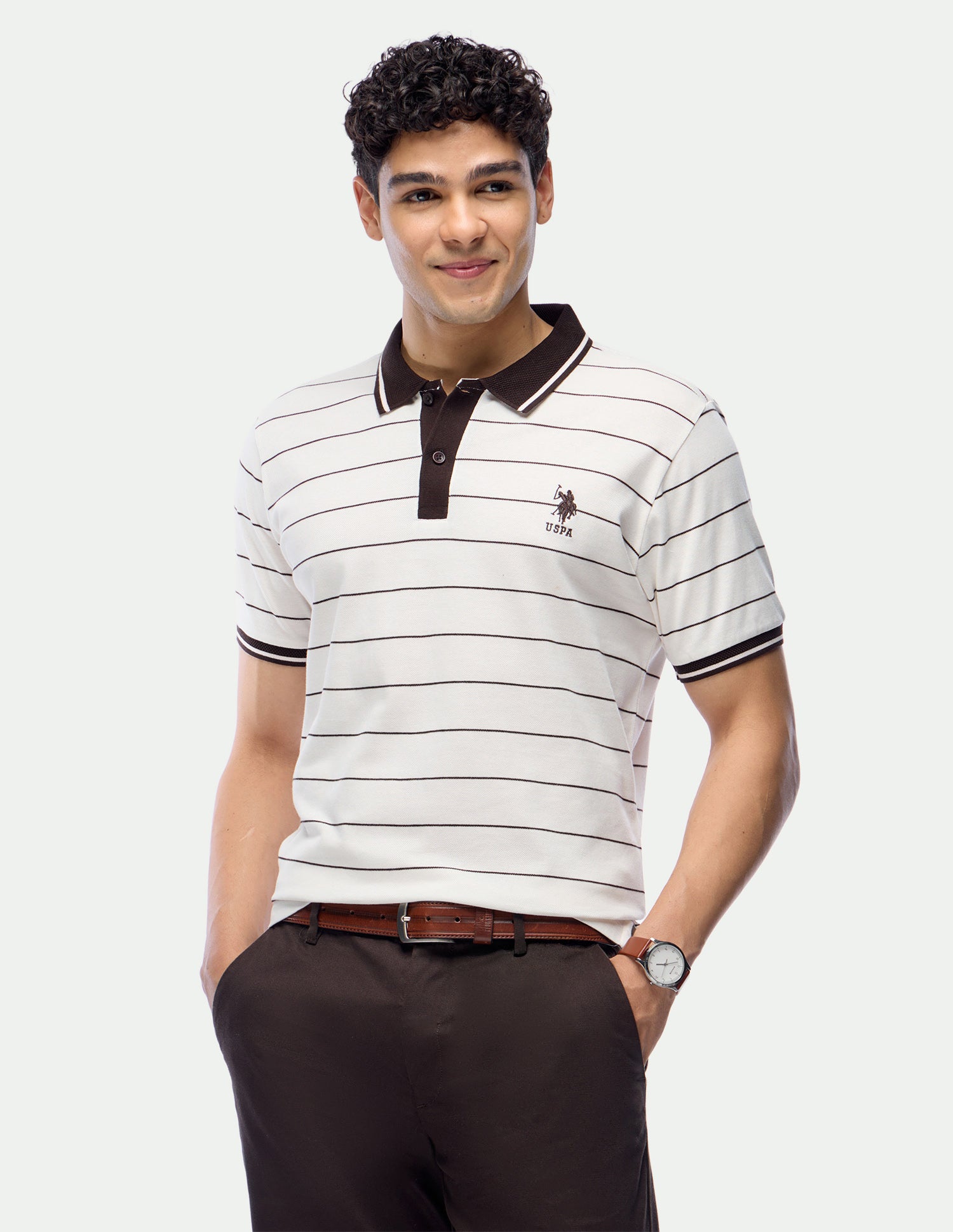 Slim Fit Horizontal Striped Polo Shirt