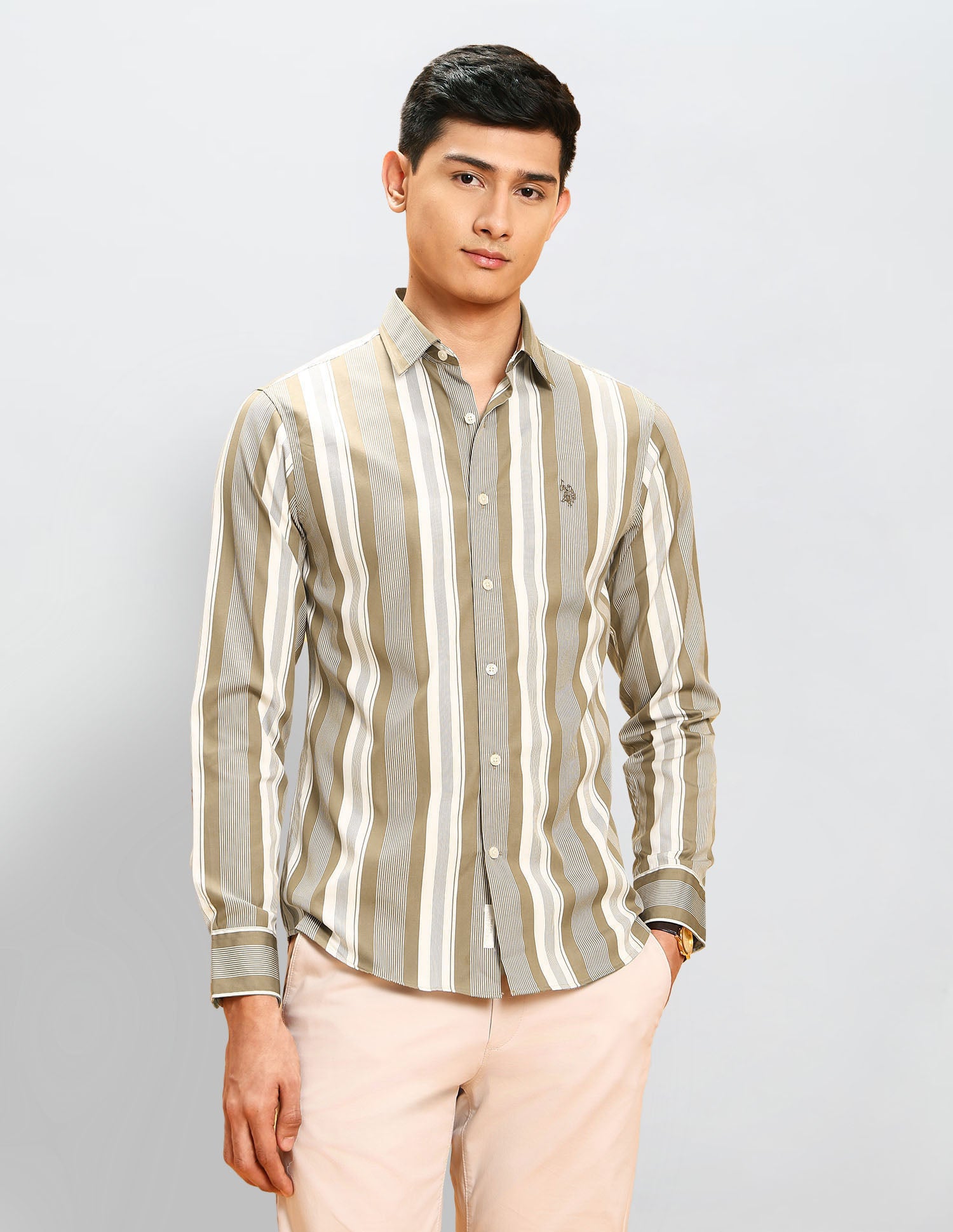 Poplin Vertical Striped Shirt