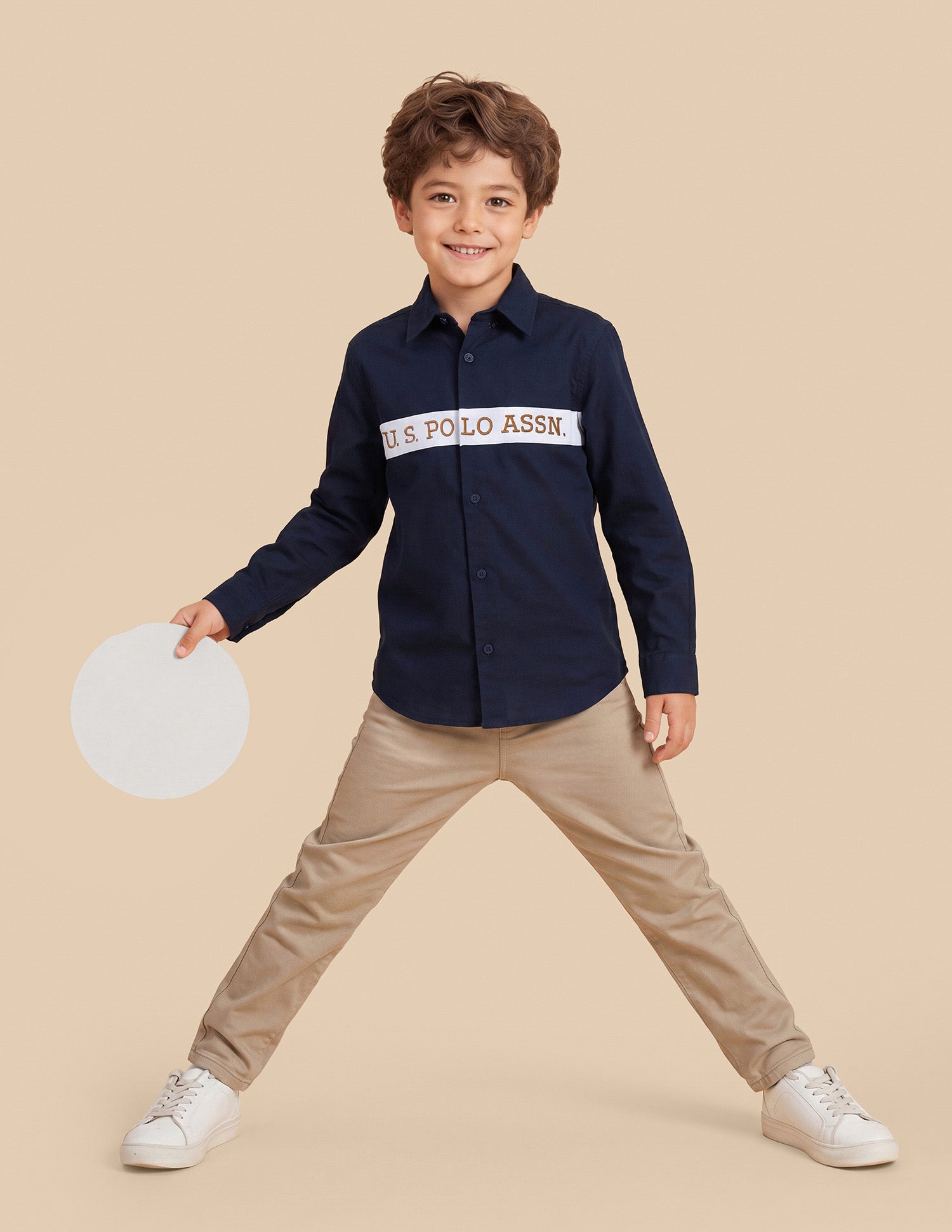 Colourblocked Regular Fit Shirt Navy - U.S. Polo Assn. India | Large