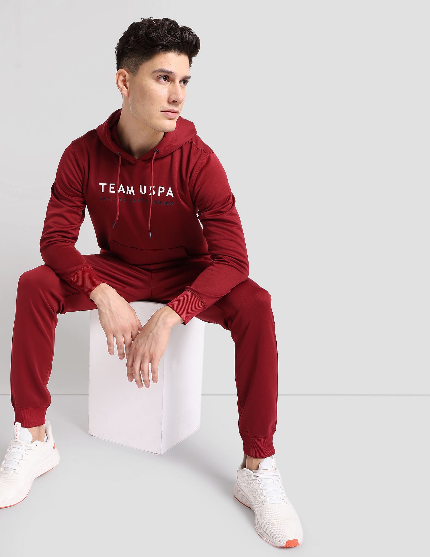 Essential Training Hoodie Dark Red - U.S. POLO ASSN. | Large