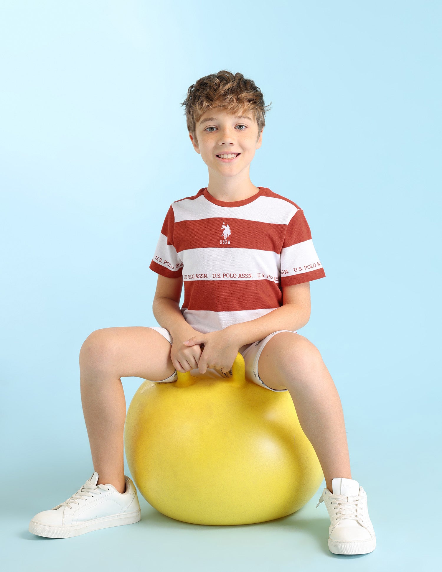 Boys Horizontal Striped Regular Fit T-Shirt
