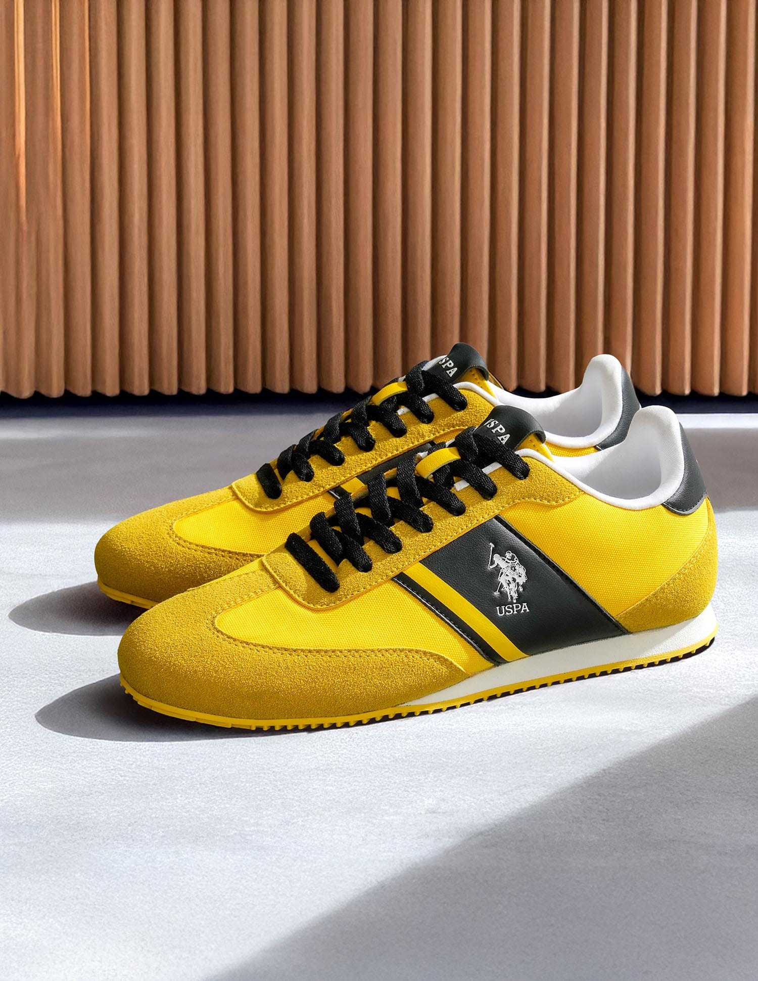 Men Vadler Suede Colourblocked Sneakers Yellow - U.S. Polo Assn. India | Large