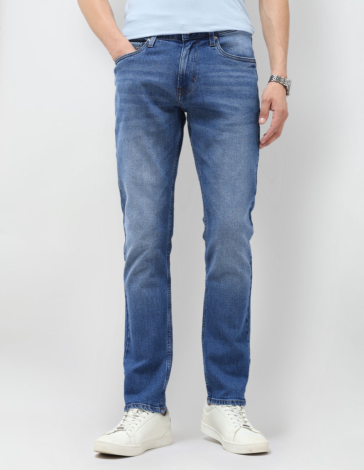 Brandon Slim Tapered Fit Blue Jeans