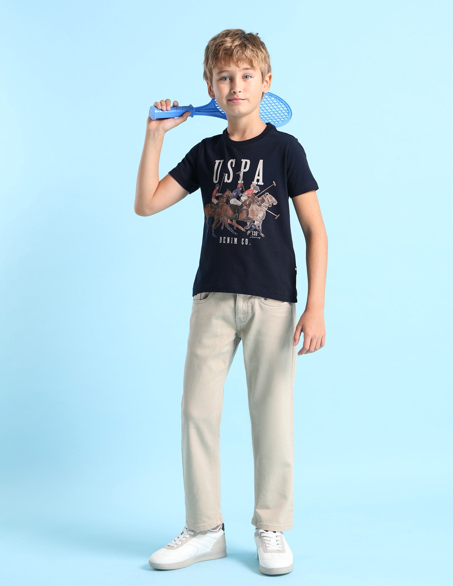 Boys Brand Printed Regular Fit T-Shirt