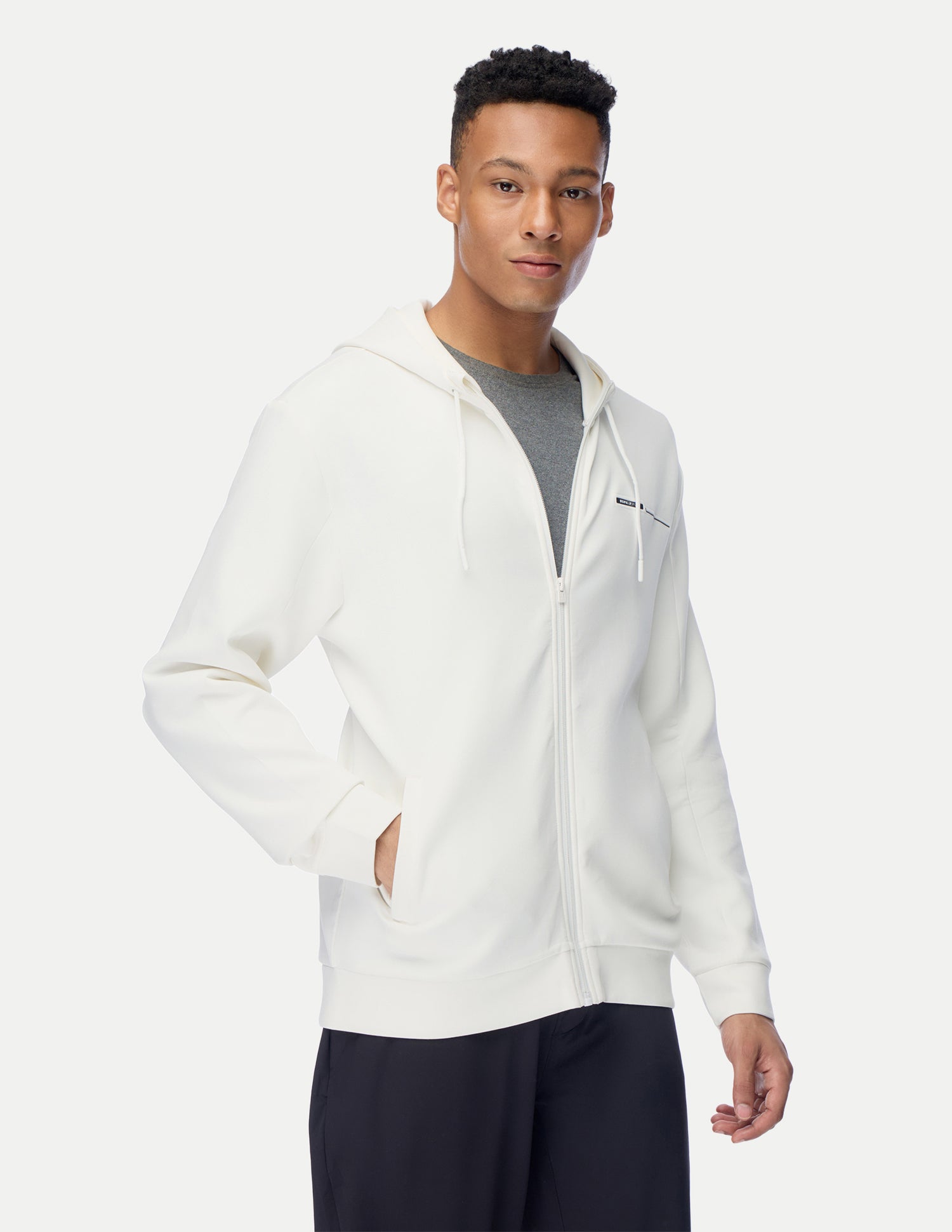 Solid Active Zipper Sweatshirt White - U.S. Polo Assn. India | Large