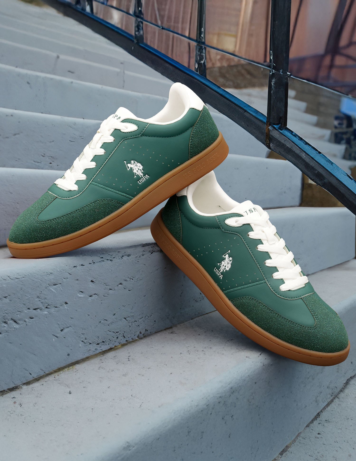 Men Cenik Colourblocked Sneakers Green - U.S. Polo Assn. India | Large