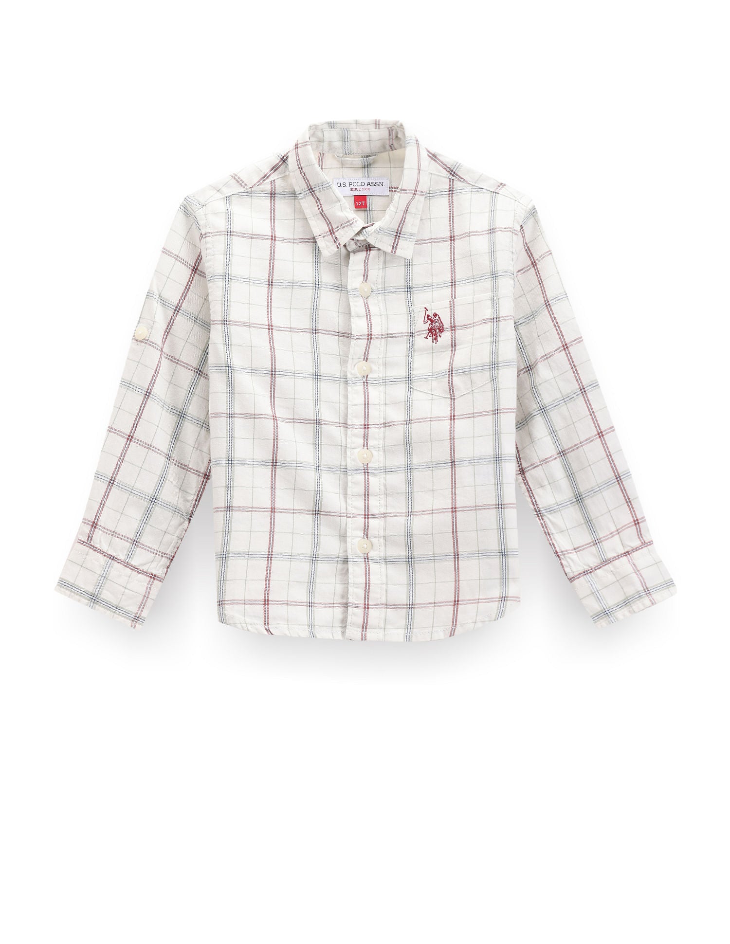 Boys Grid Check Twill Shirt