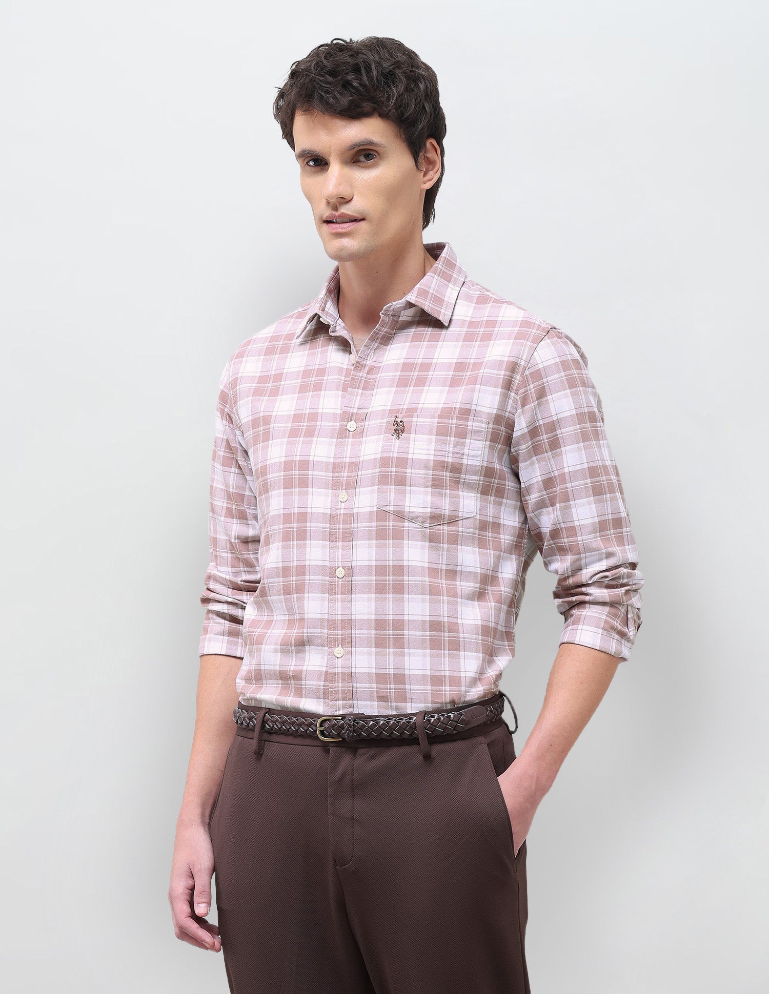 Oxford Tartan Checked Shirt Rust - U.S. Polo Assn. India | Large