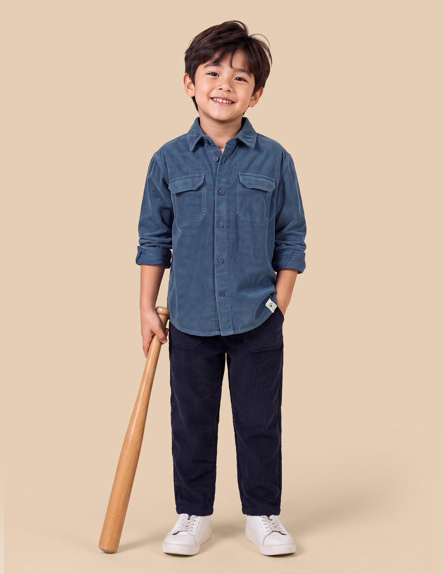 Boxy Fit Corduroy Shirt Indigo - U.S. Polo Assn. India | Large