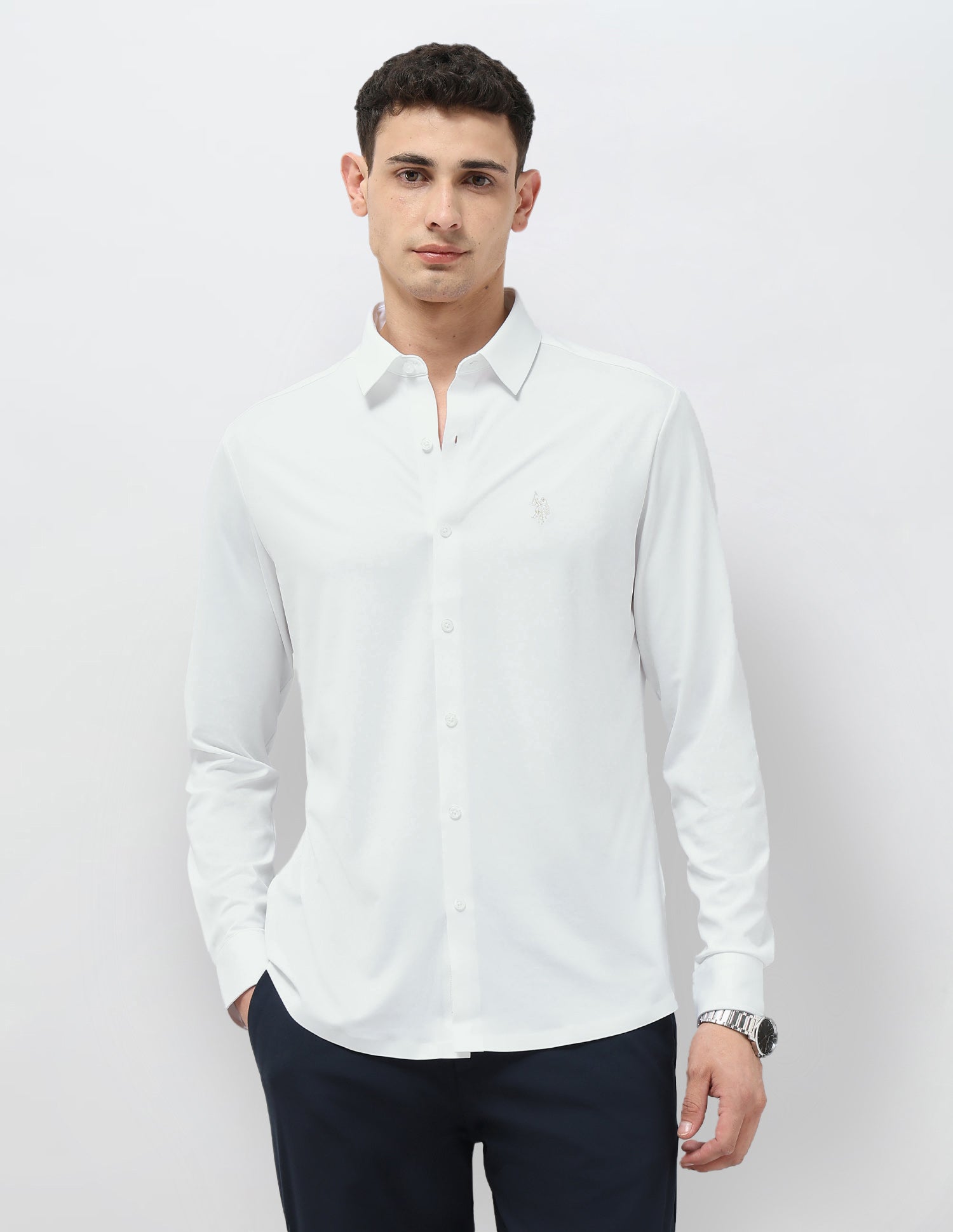 Solid Tailored Fit Shirt