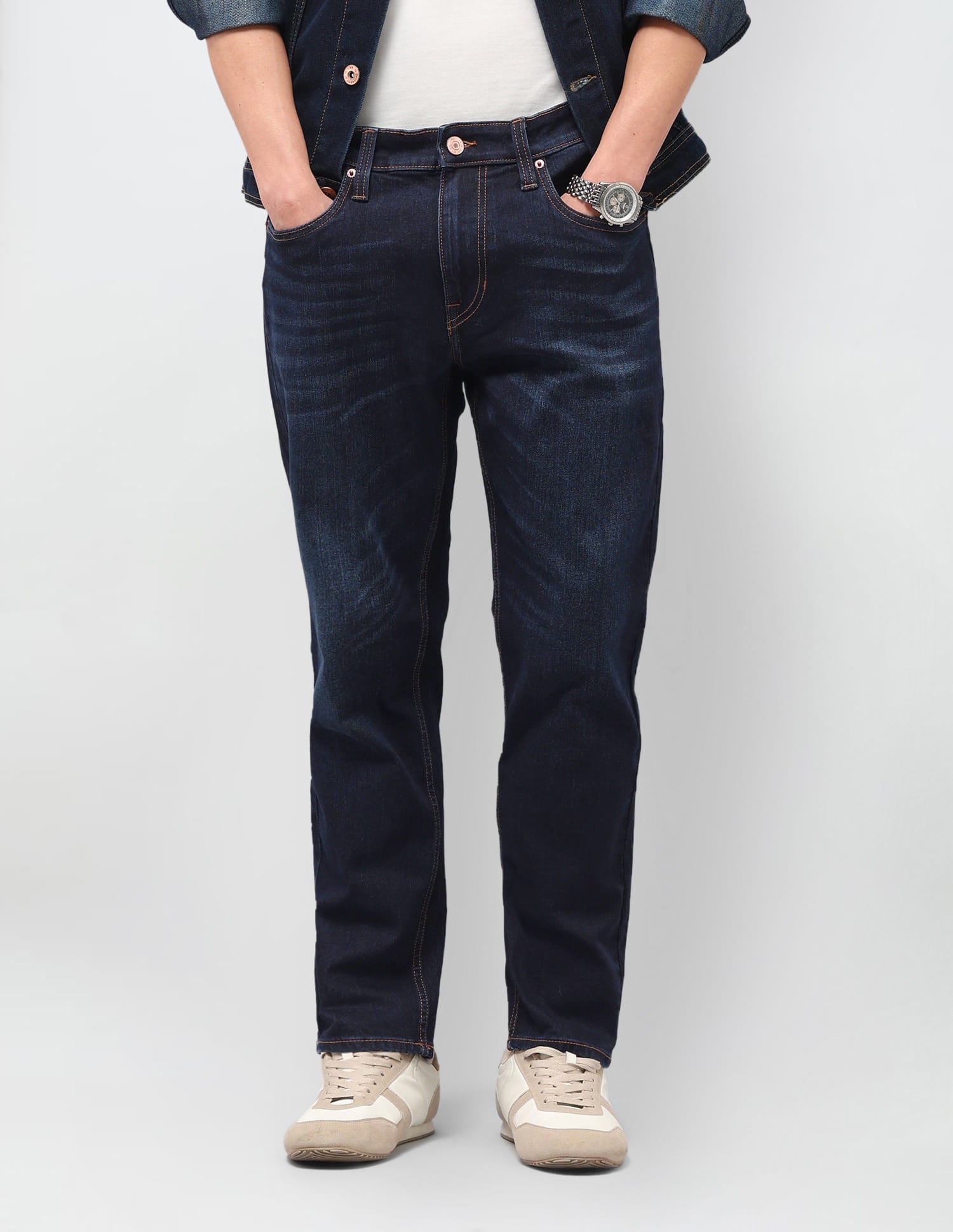Solid Straight Fit Jeans Blue - U.S. Polo Assn. India | Large