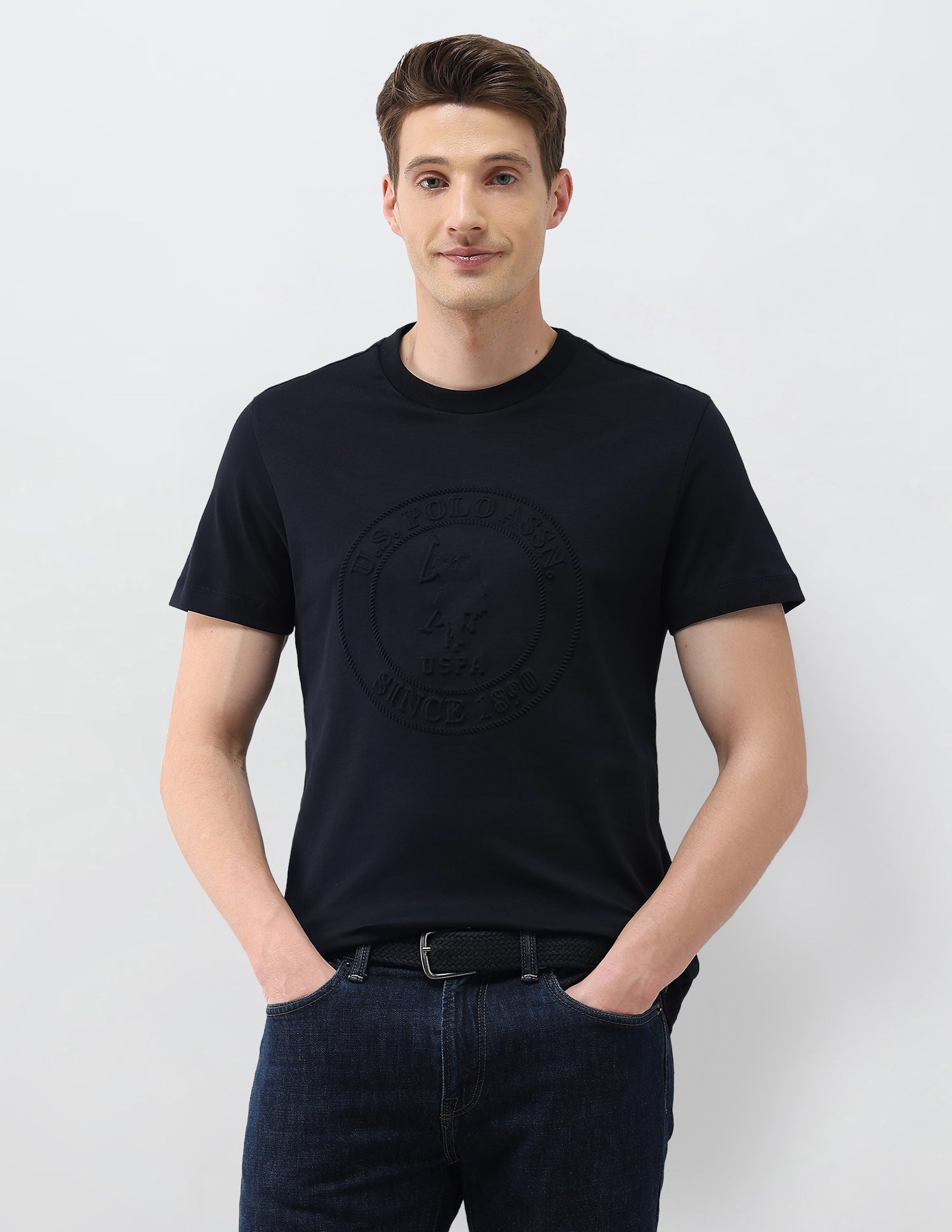 Brand Embossed Slim Fit T-Shirt