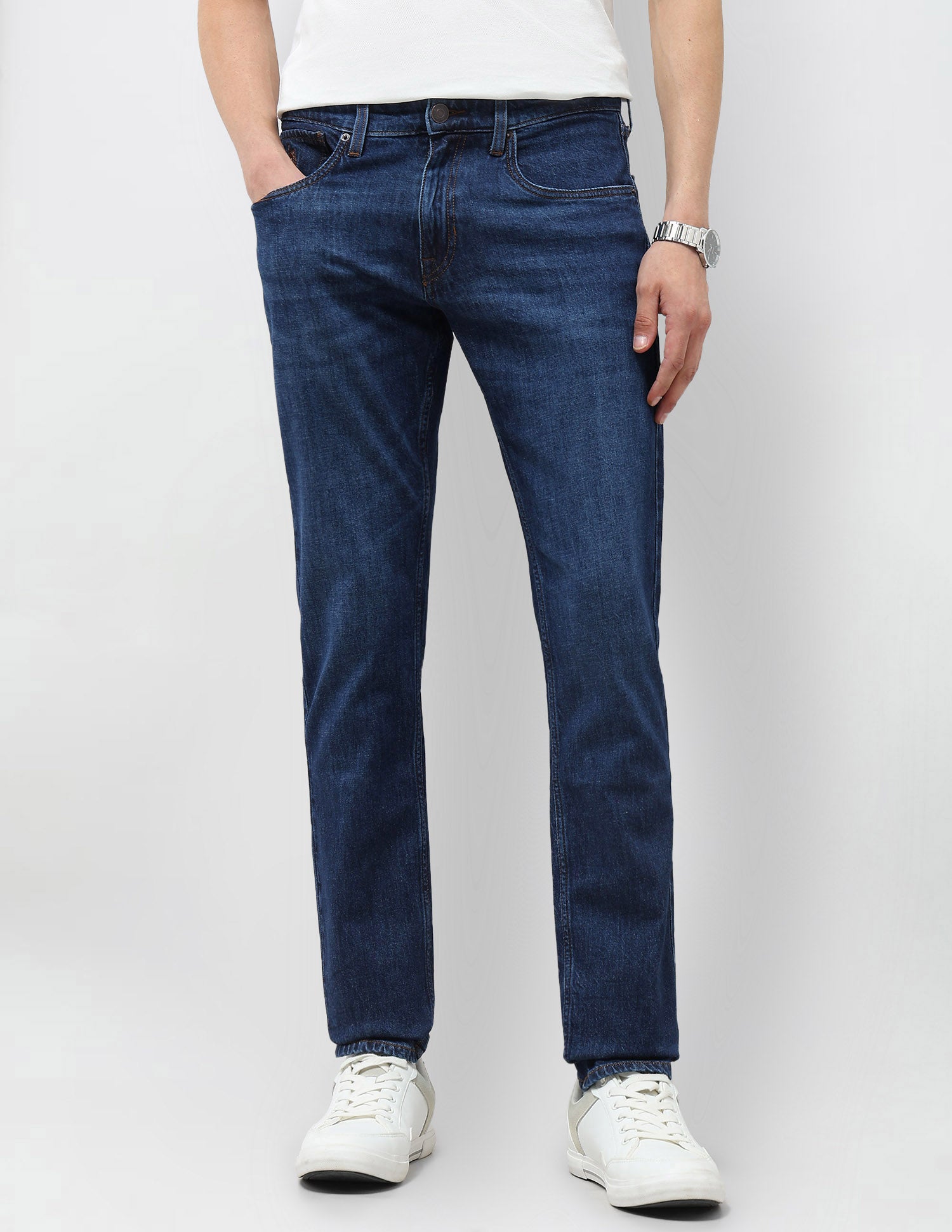 Brandon Slim Tapered Fit Blue Jeans