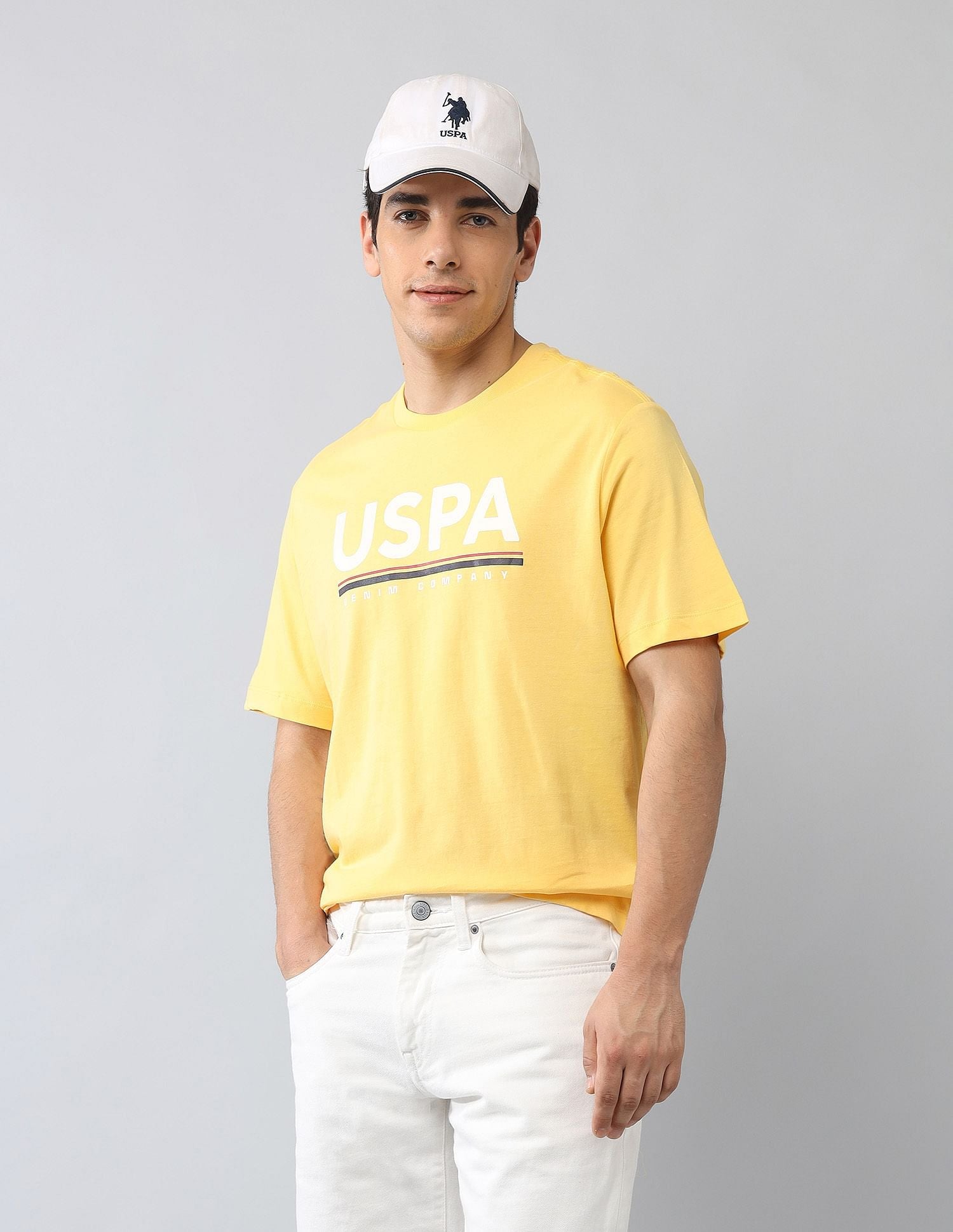 Muscle Fit Brand Printed T-Shirt Yellow - U.S. Polo Assn. India | Large