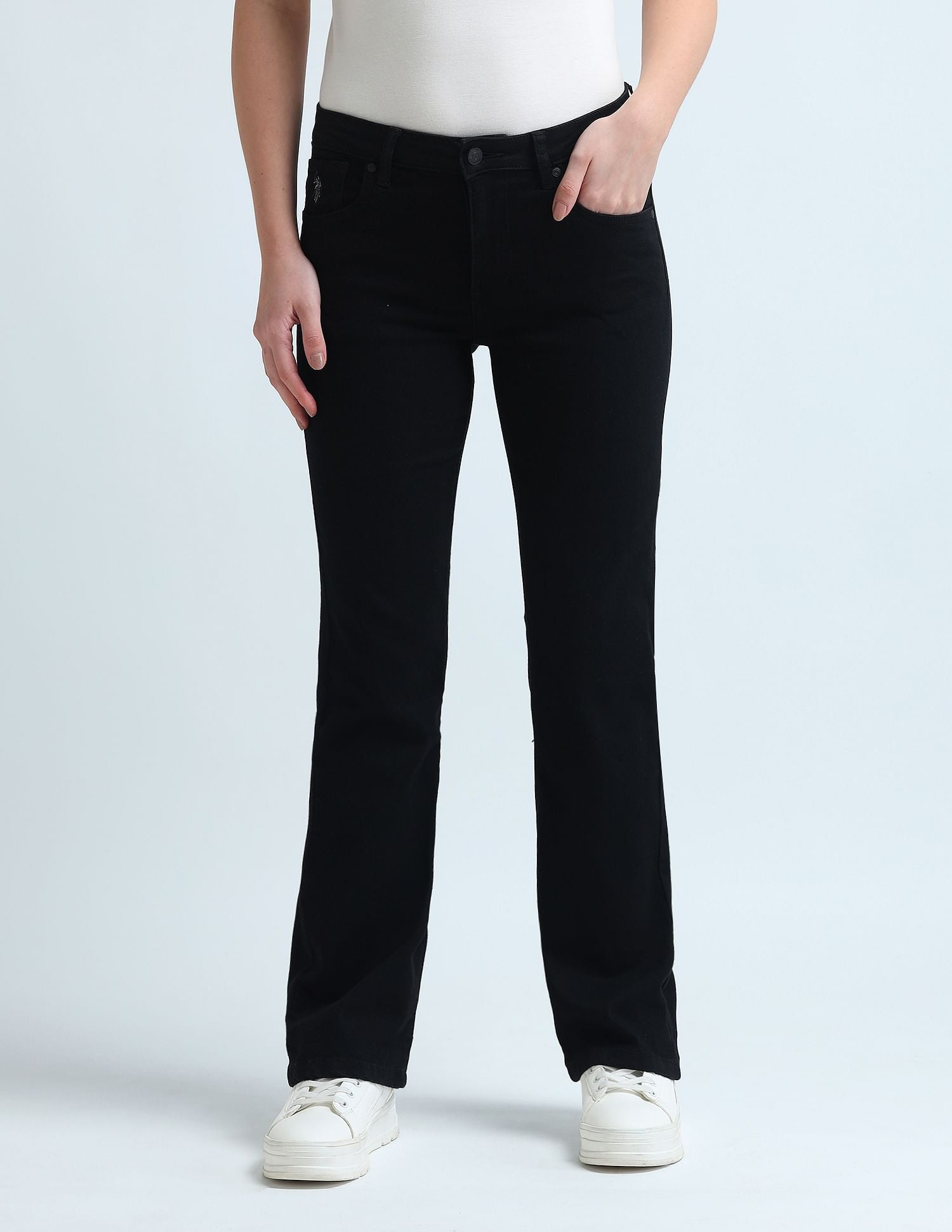 Skinny Bootcut Fit Black Jeans Black - U.S. Polo Assn. India | Large