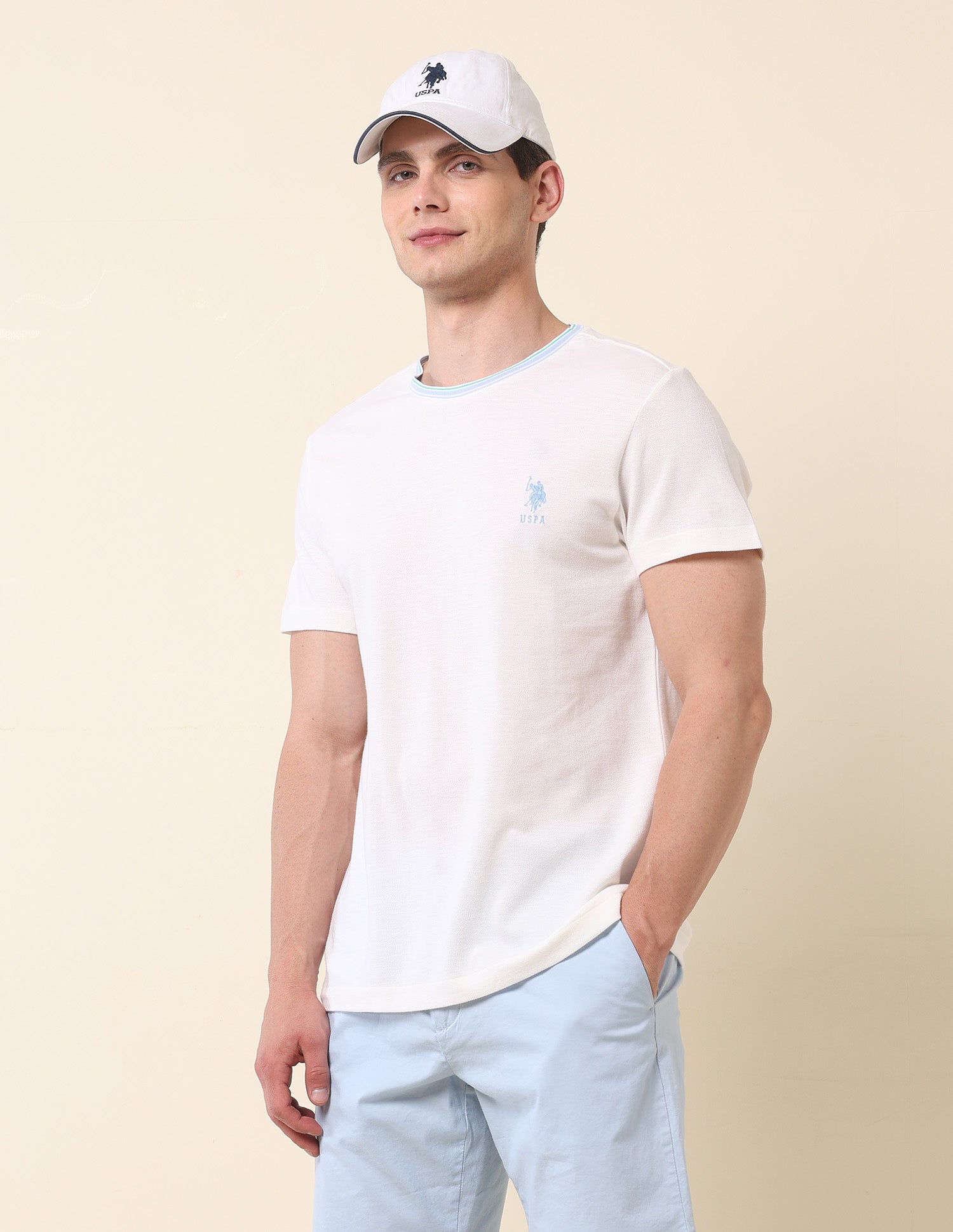 Solid Summer Splash T-Shirt Off White - U.S. Polo Assn. India | Large