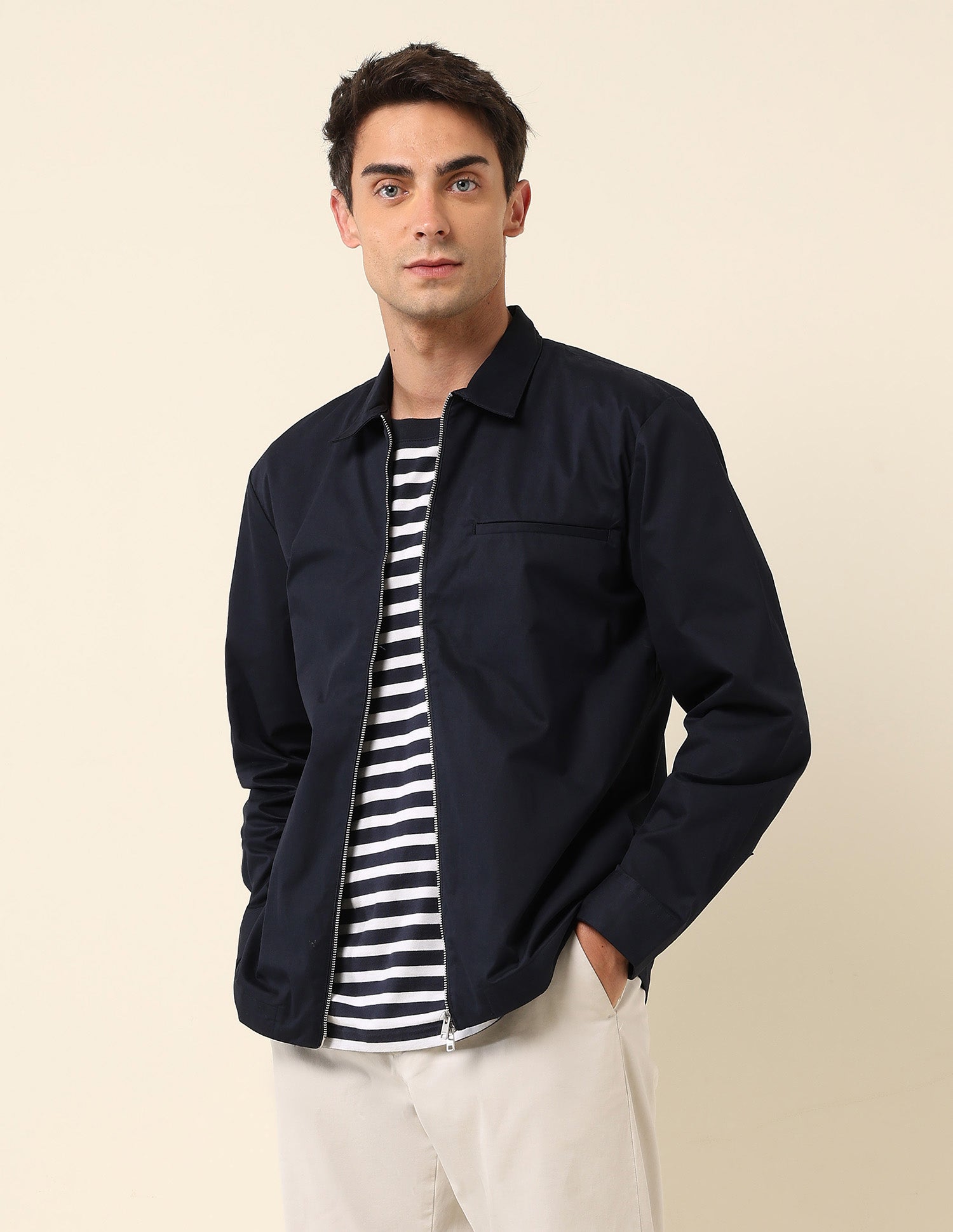 Spread Collar Regular Fit Shacket Navy - U.S. Polo Assn. India | Large
