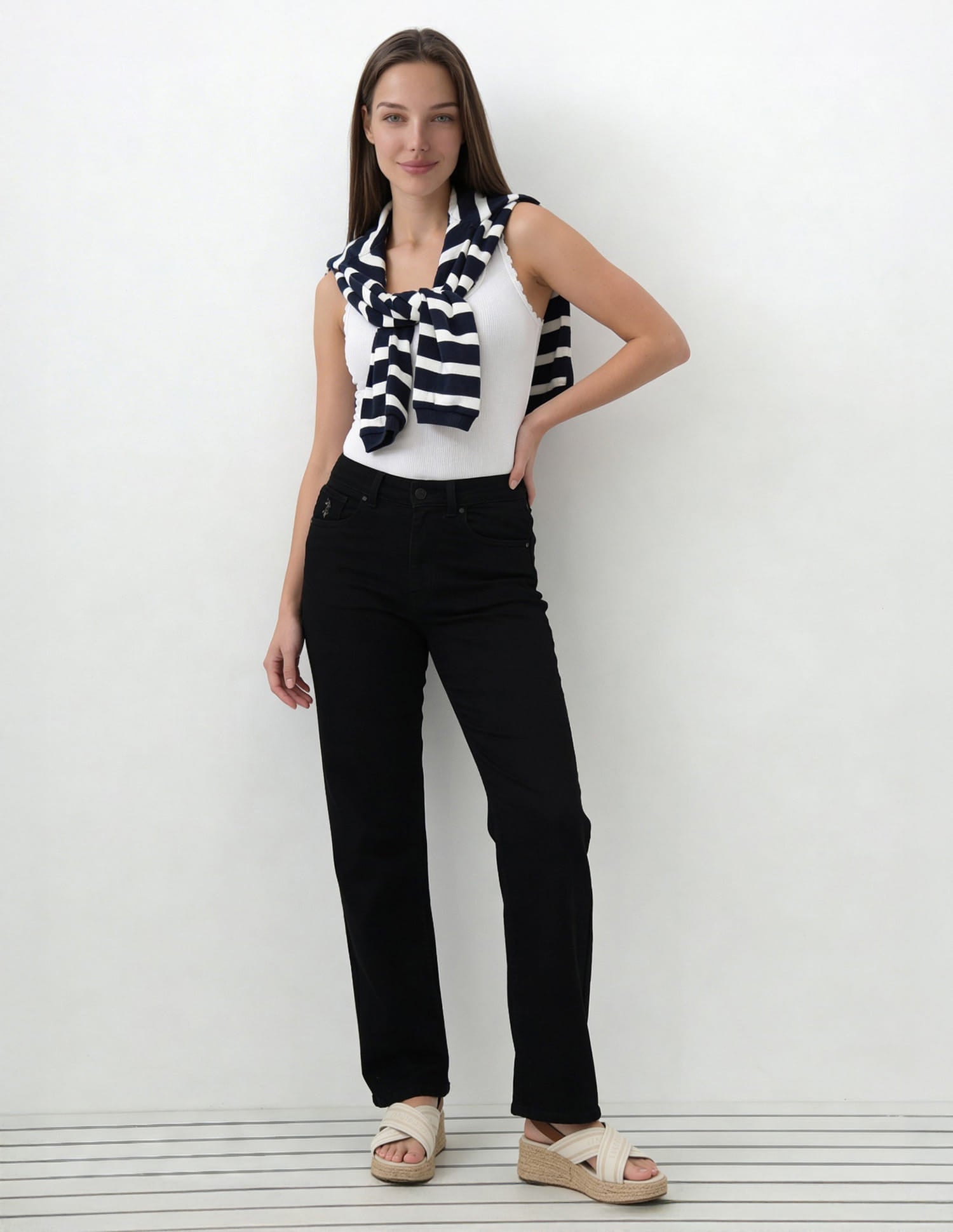 High Rise Straight Fit Jeans