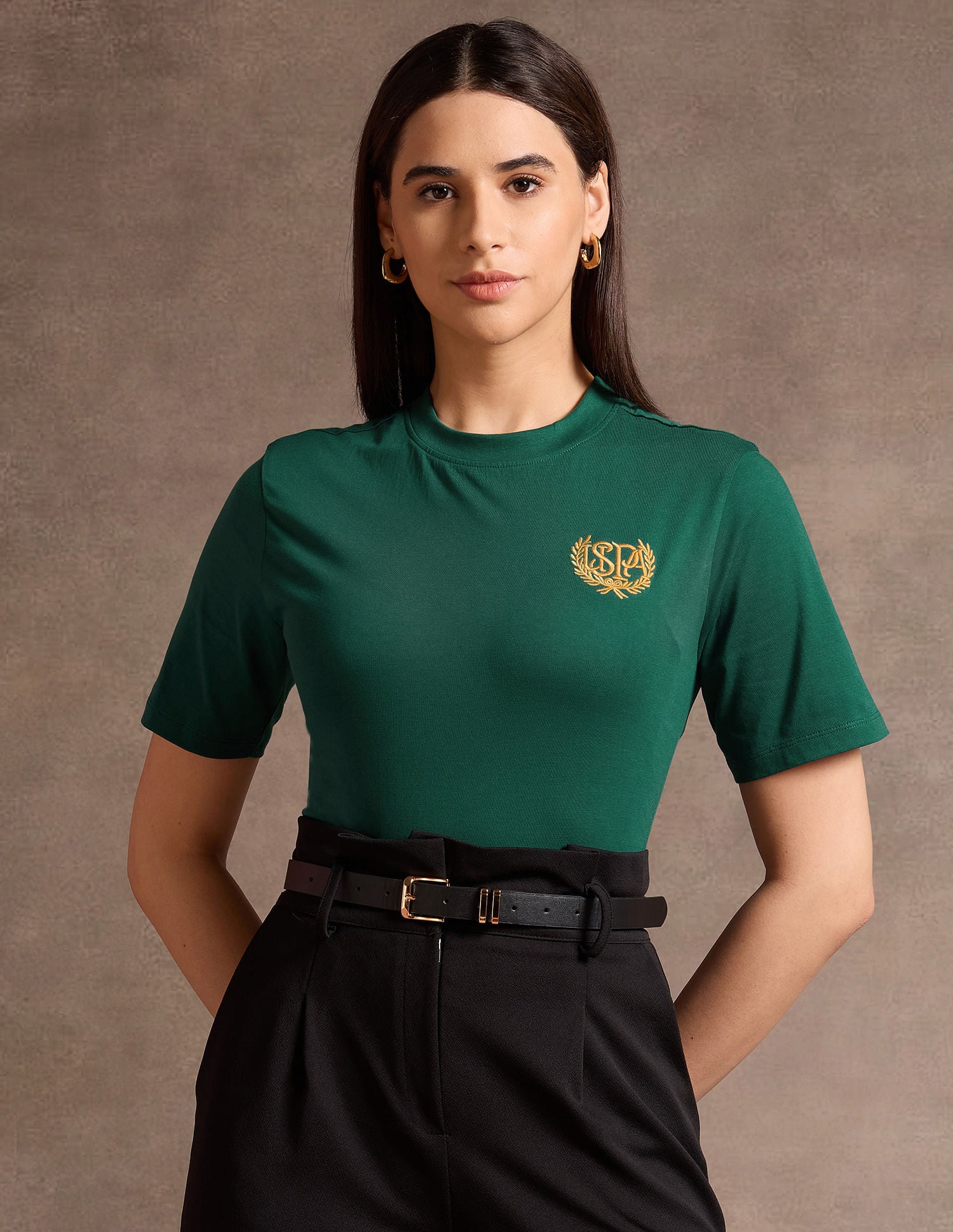 Boxy Fit Crest Logo T-Shirt