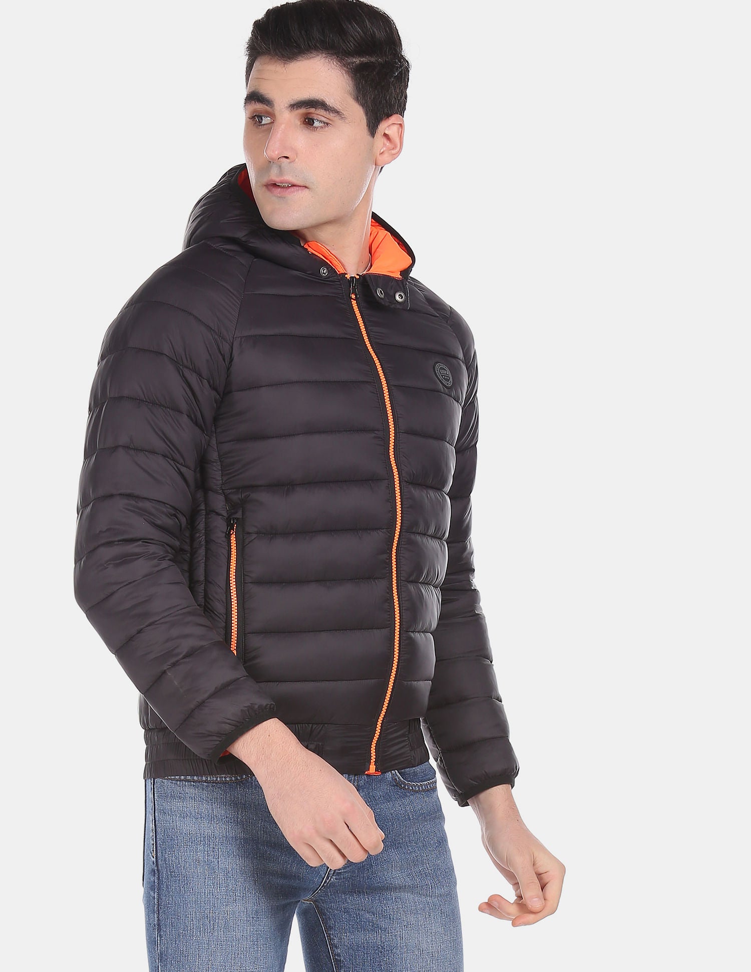 Men Black Hood Quilted Puffer Jacket – U.S. Polo Assn. India