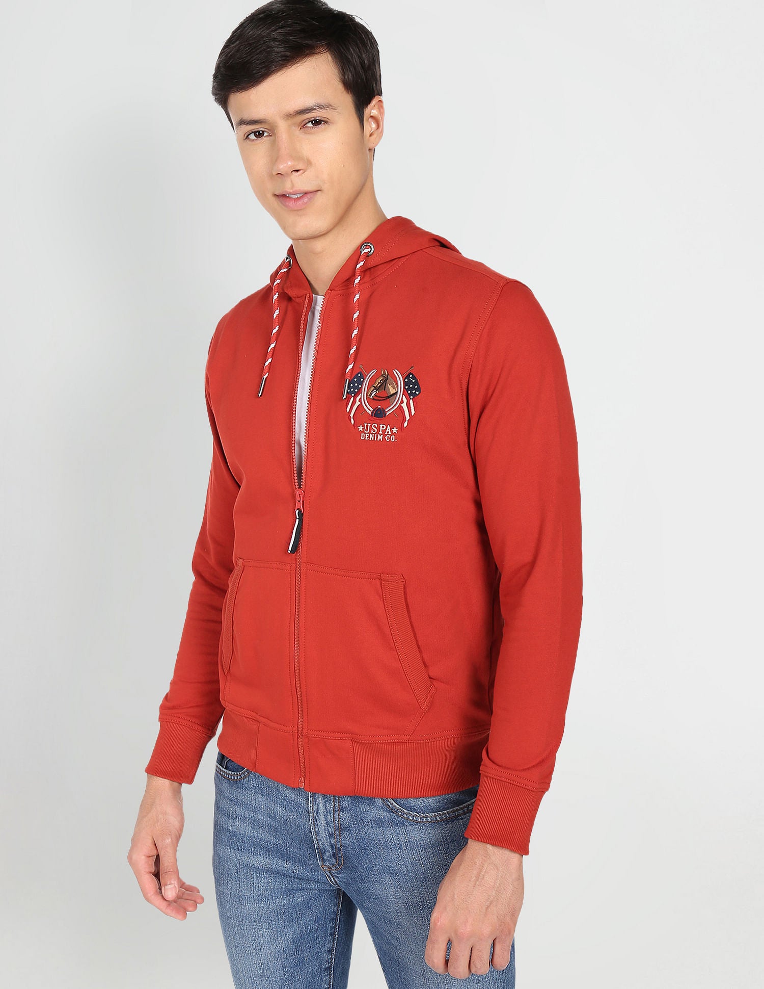 Solid Hooded Sweatshirt Red - U.S. POLO ASSN. | Large