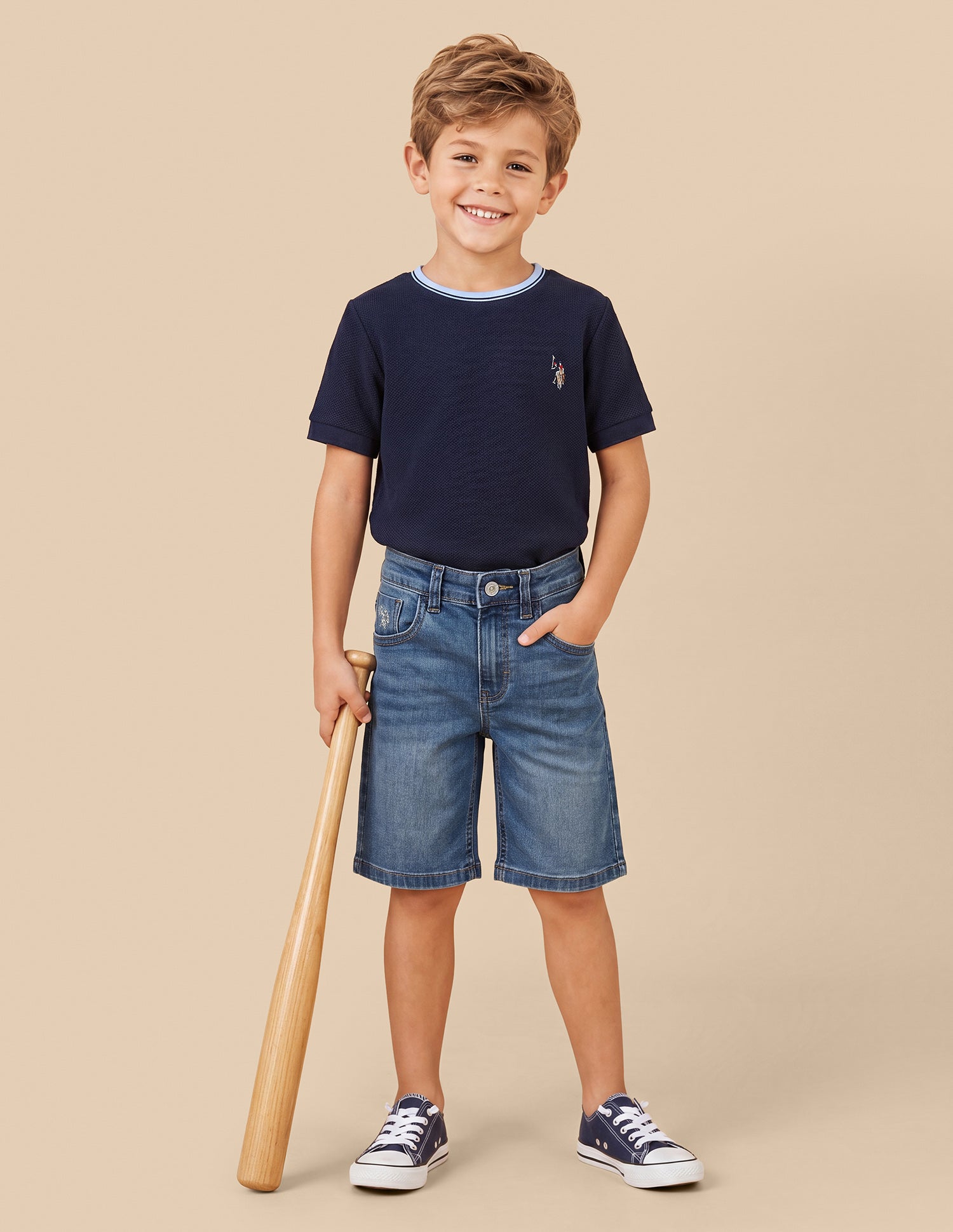 Mid Rise Regular Fit Denim Shorts Blue - U.S. Polo Assn. India | Large