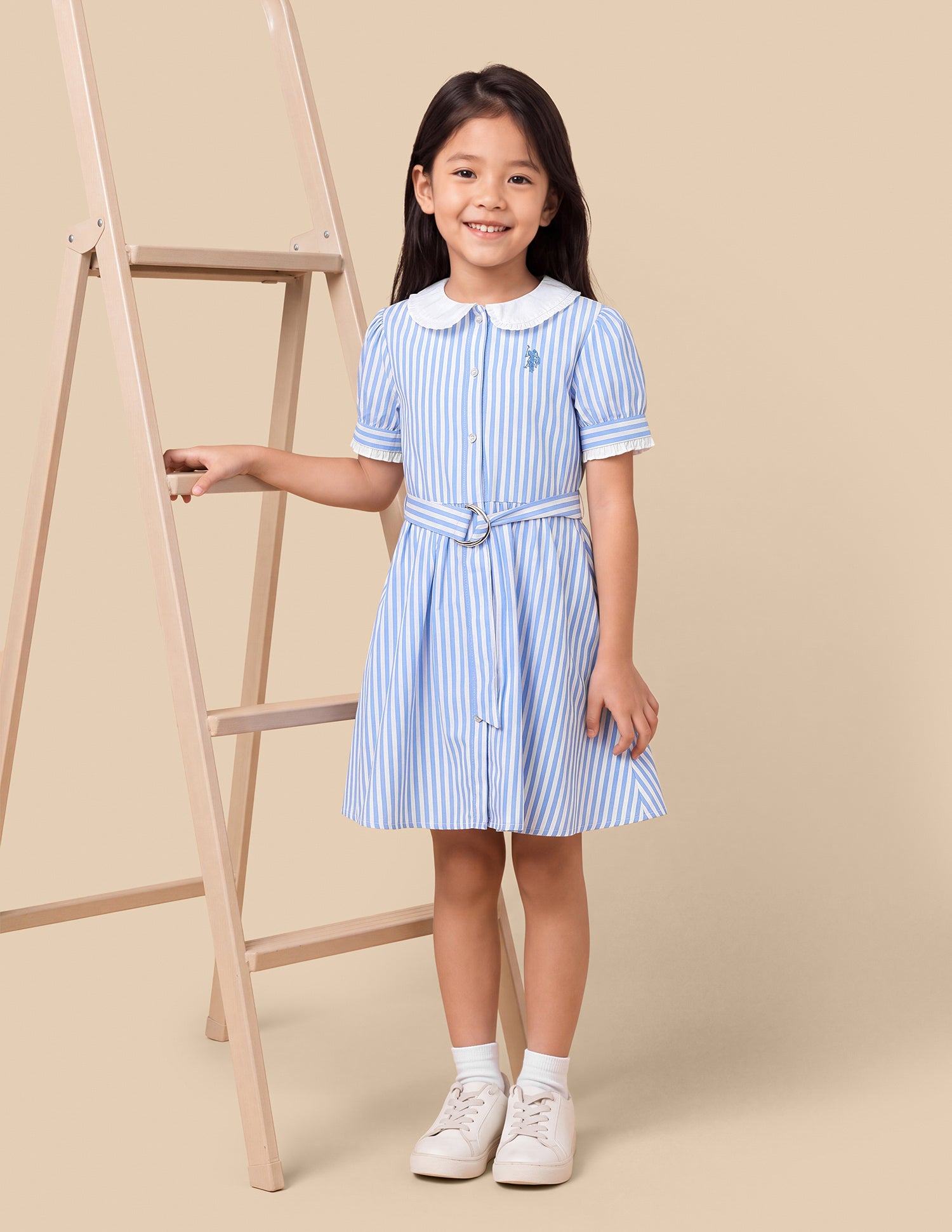 Vertical Striped Relaxed Fit Shirt Dress Light Blue - U.S. Polo Assn. India | Large