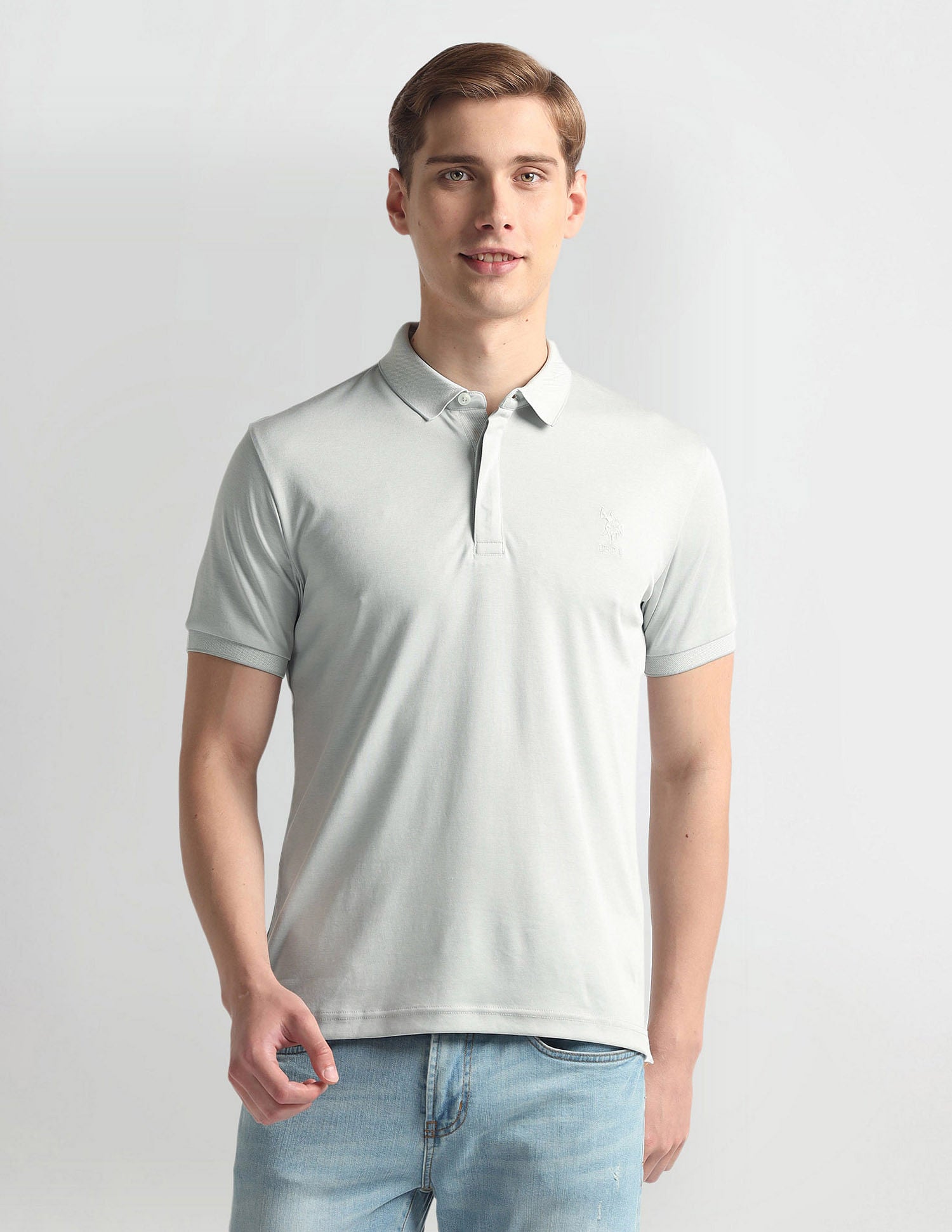 Ribbed Collar Solid Polo Shirt – U.S. Polo Assn. India