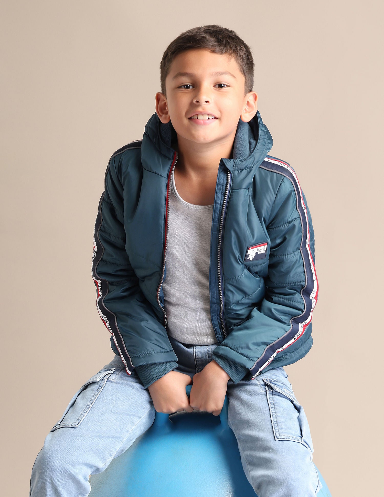Boys Solid Hooded Jacket