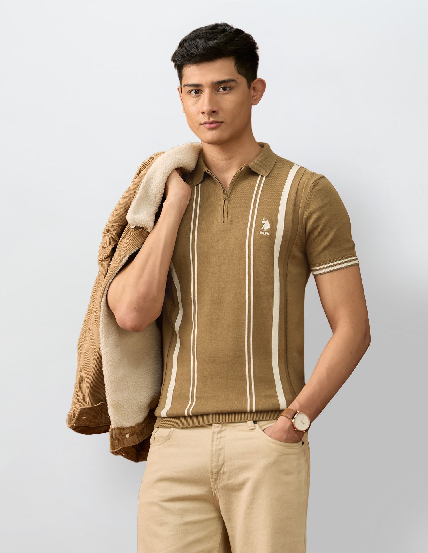 Pure Cotton Varsity Polo Shirt