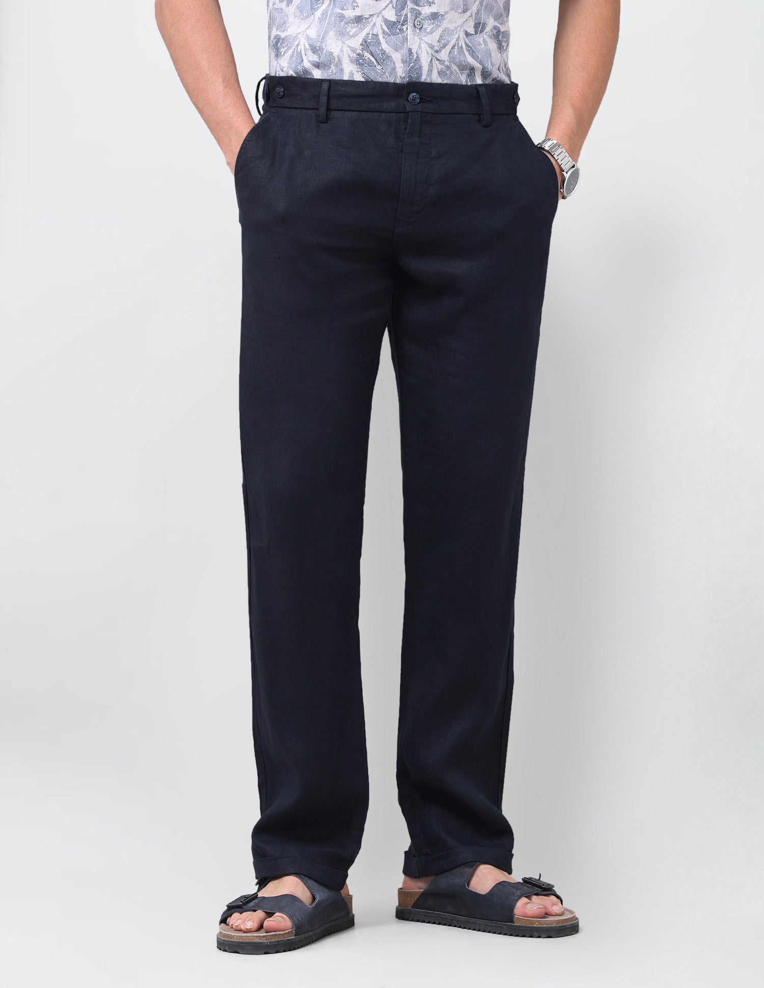 Mid Rise Riley Straight Fit Trousers