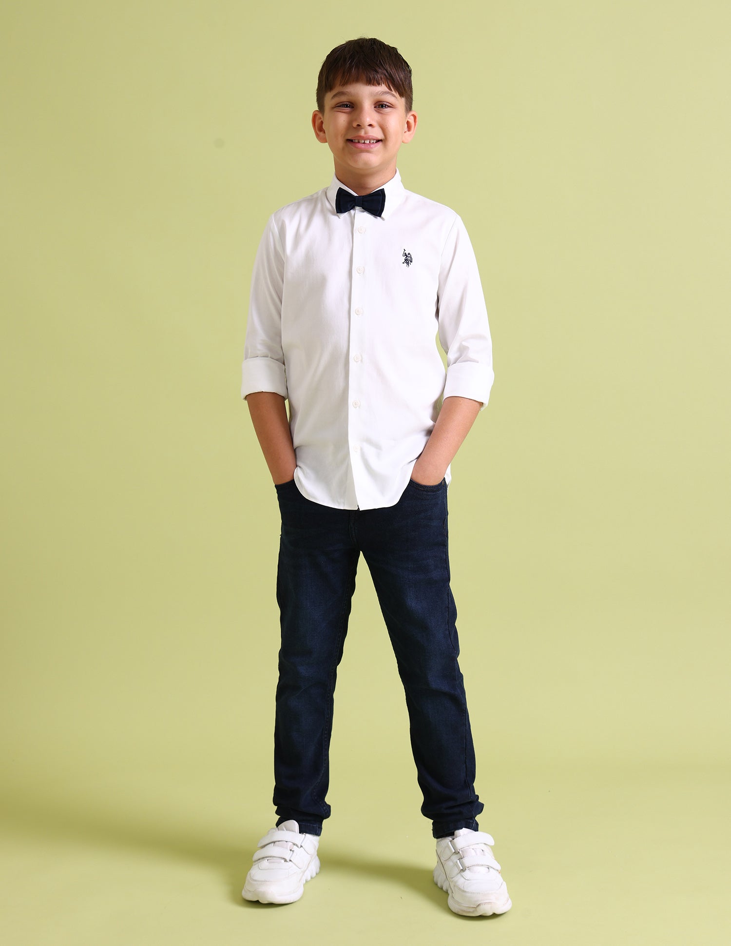 Boys Solid Sateen Shirt