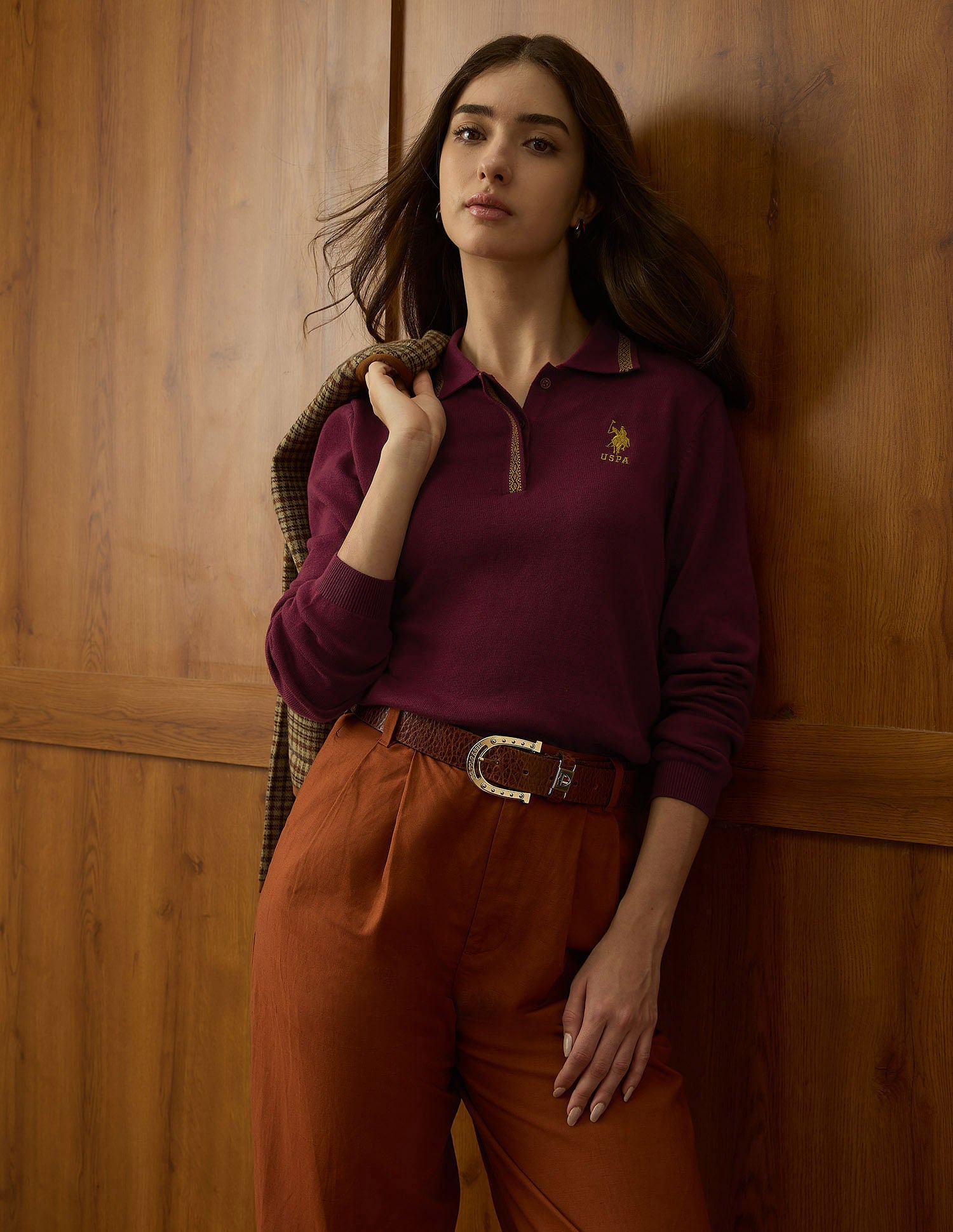 Regular Fit Polo Collar Sweater