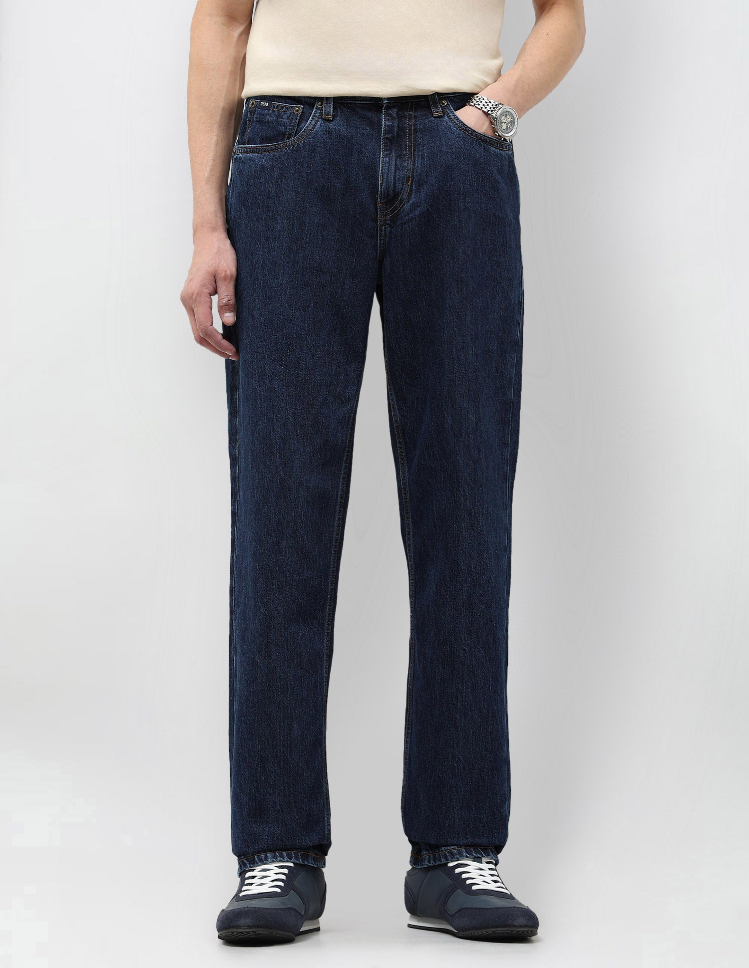 Shawn Relaxed Fit Blue Jeans Dark Wash - U.S. POLO ASSN. | Large