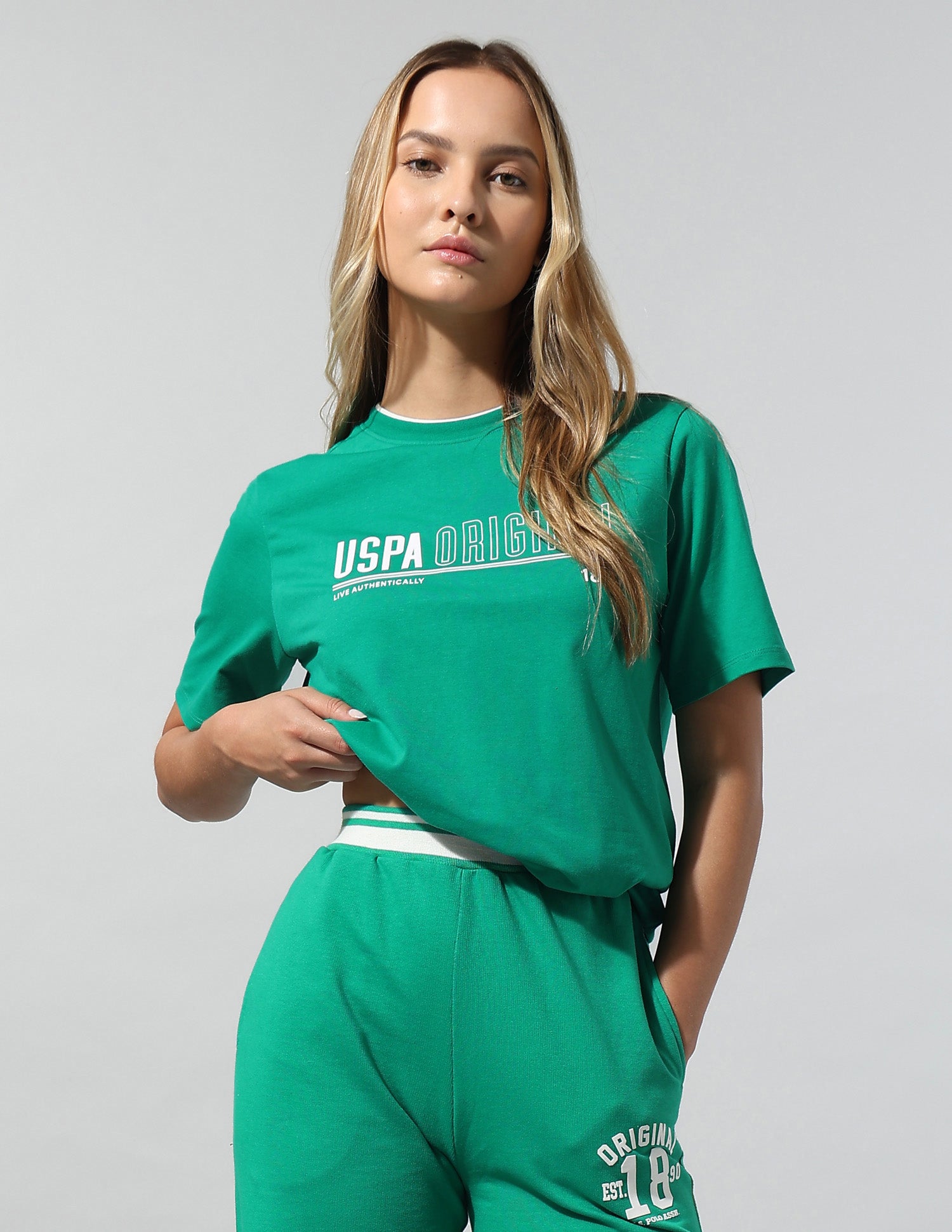 Shrunken Regular Fit T-Shirt Green - U.S. Polo Assn. India | Large