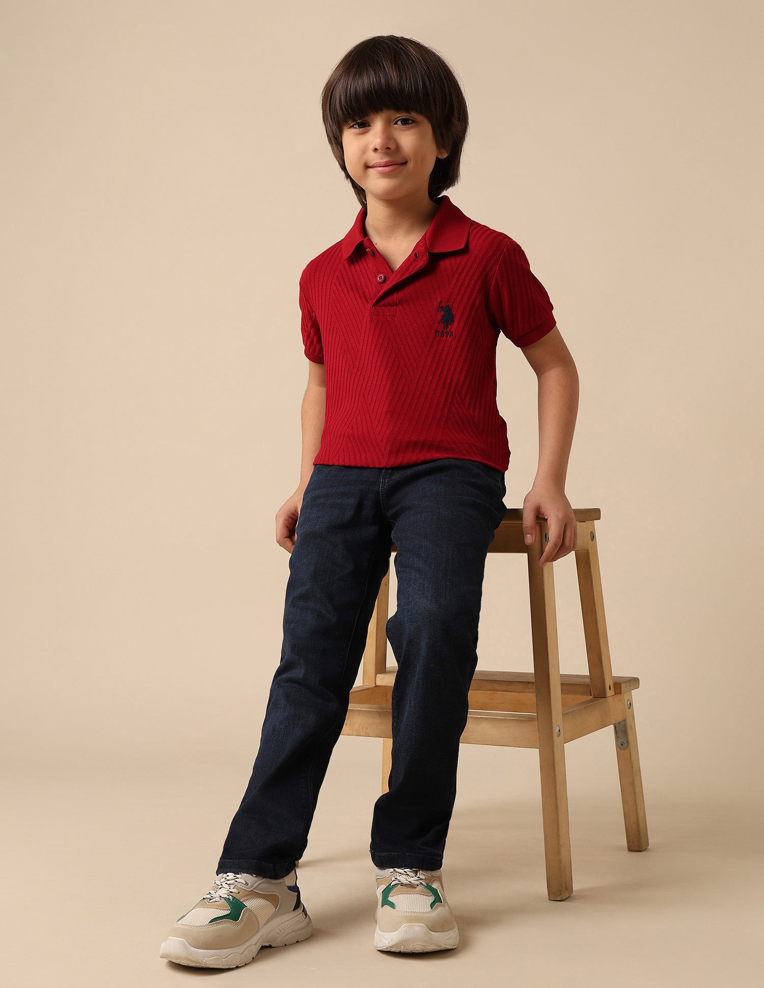 Boys Whiskered Slim Fit Jeans