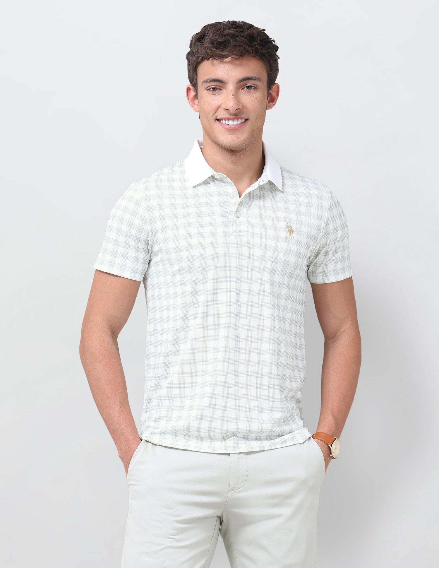 Checked Slim Fit Polo Shirt