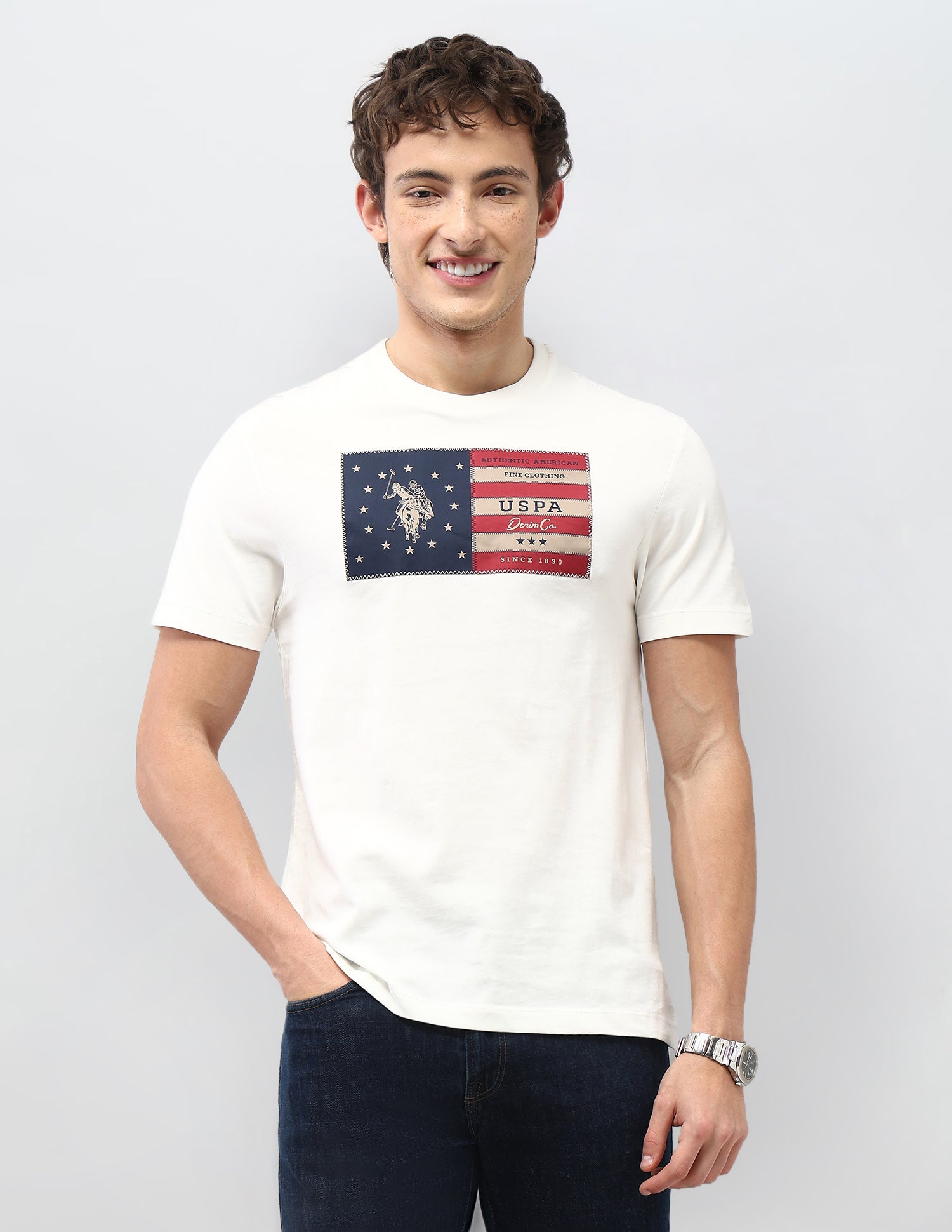 Graphic Brand Appliqued Motel On The Coast T-Shirt